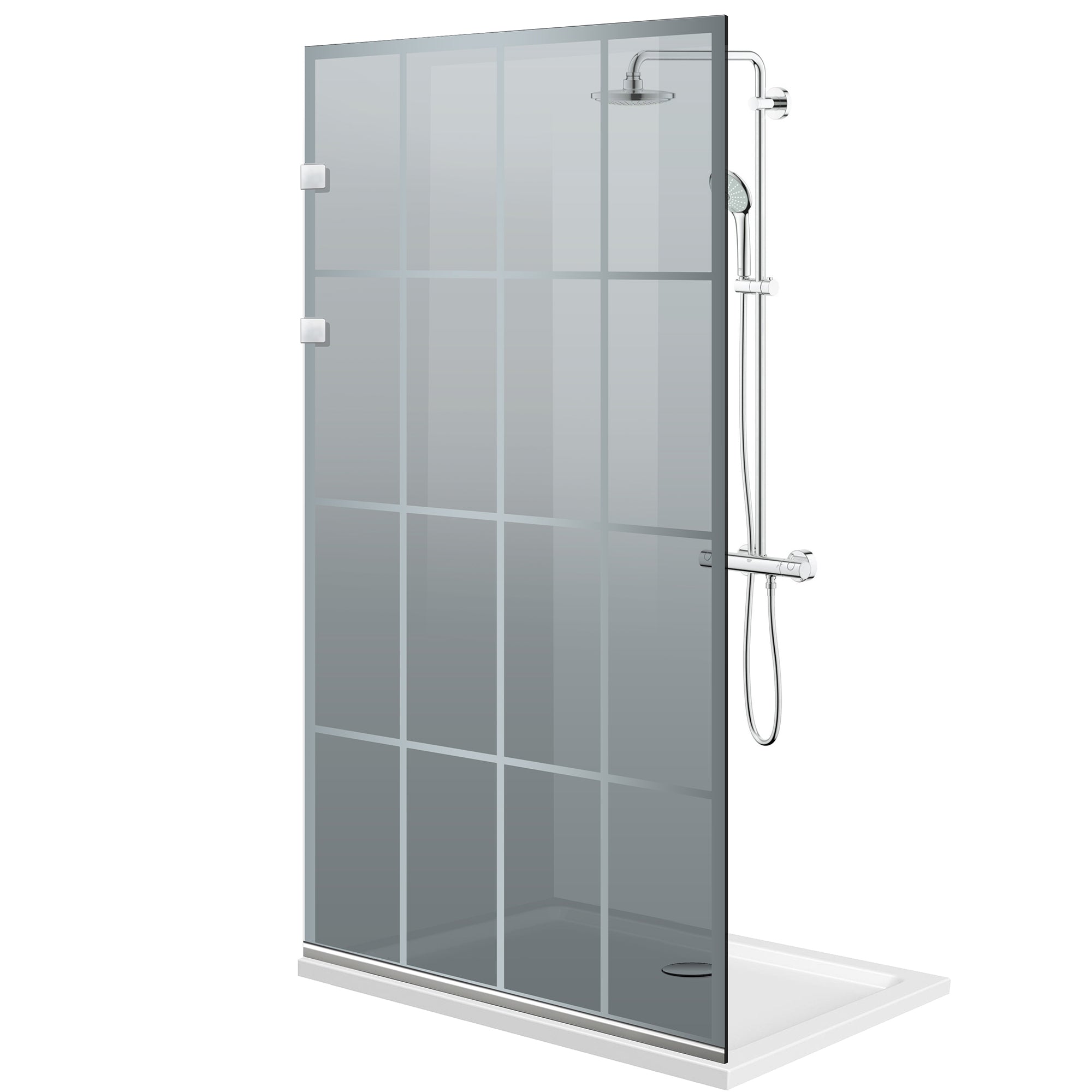 Shower Screens Walk-in, Shower wall Stainless steel, #Grey