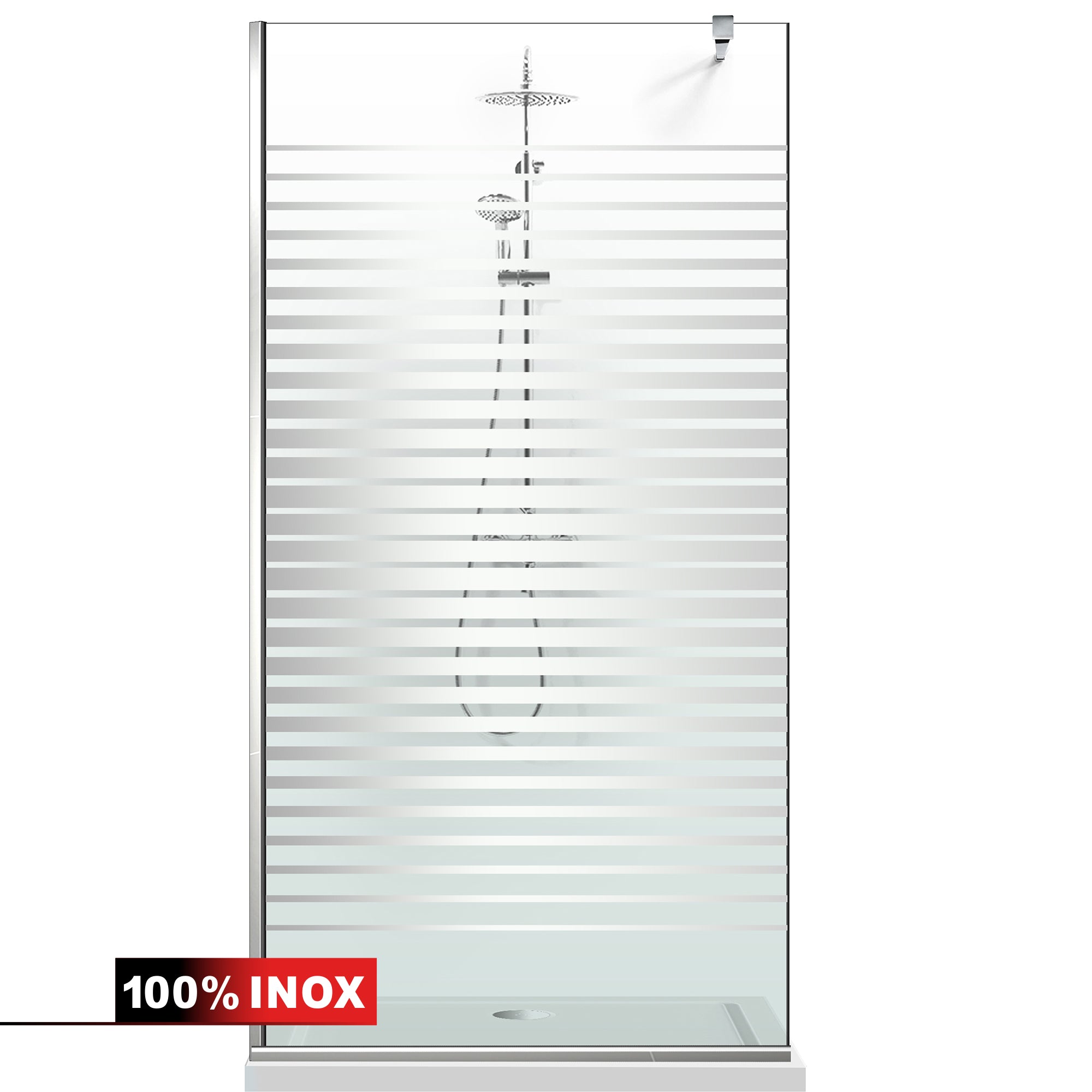 Paravan dus Walk-in, Perete dus Inox, #Clara #Víztiszta