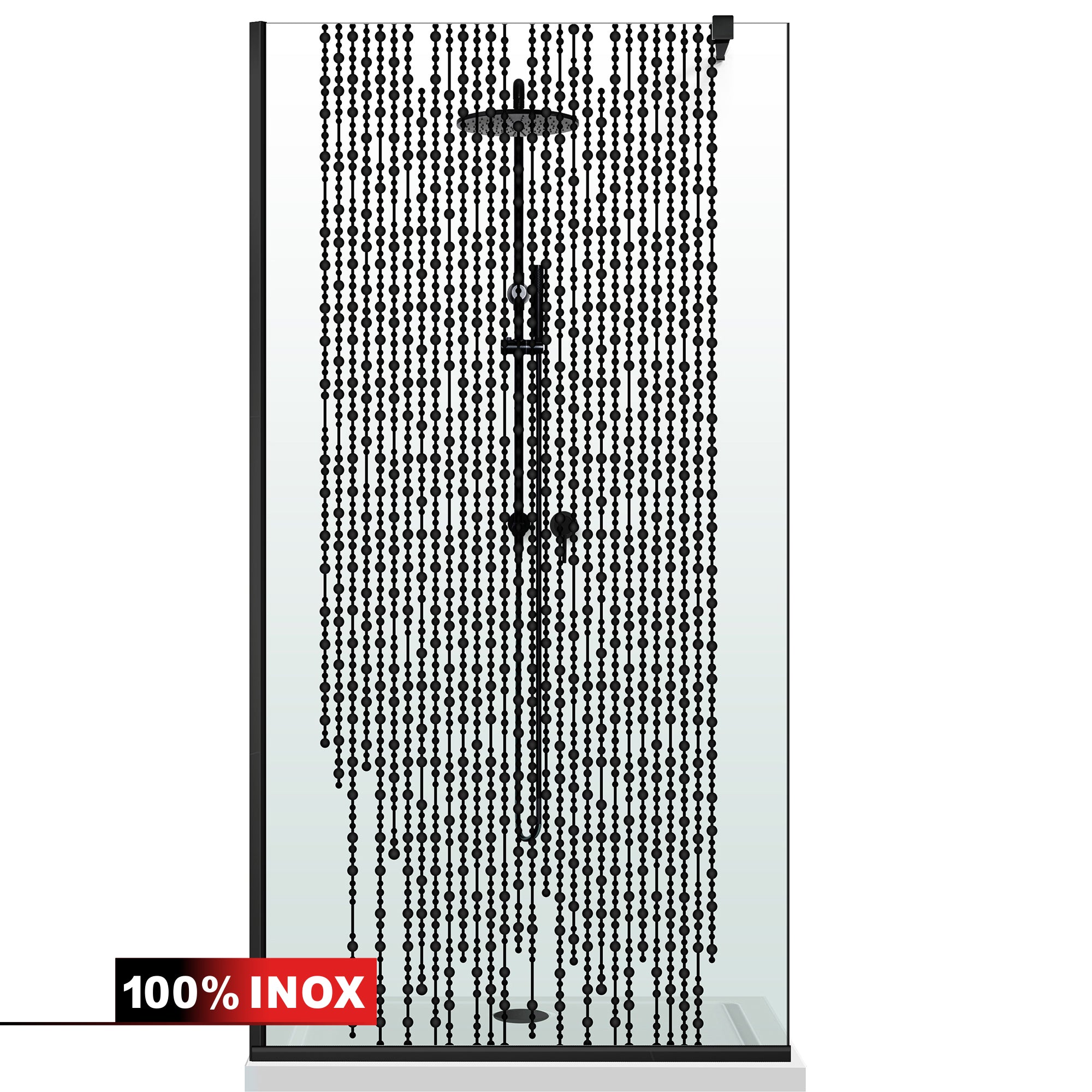 Shower Screens Walk-in, Black Shower Wall, #Clear #Víztiszta