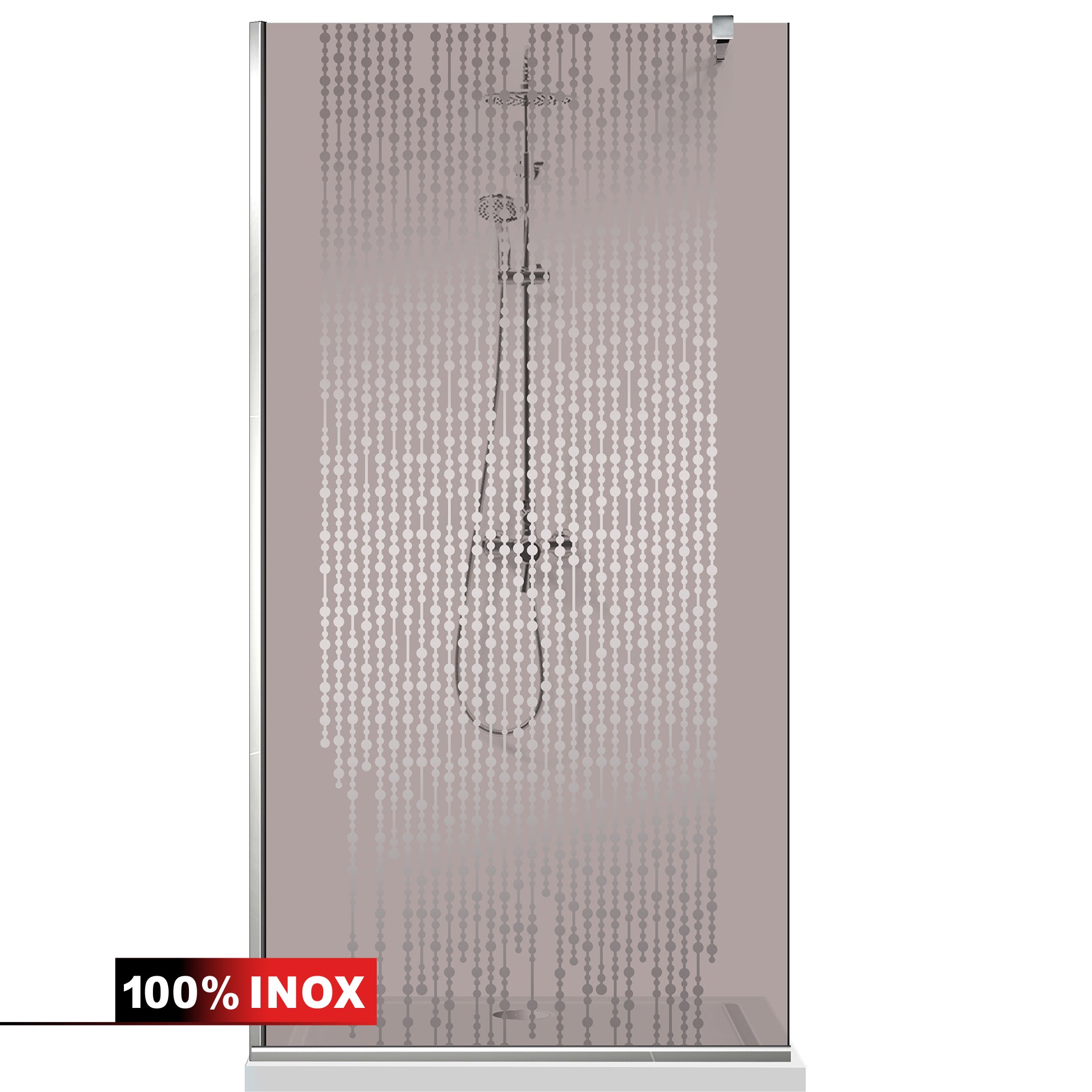 Paravan dus Walk-in, Perete dus Inox, #Bronz