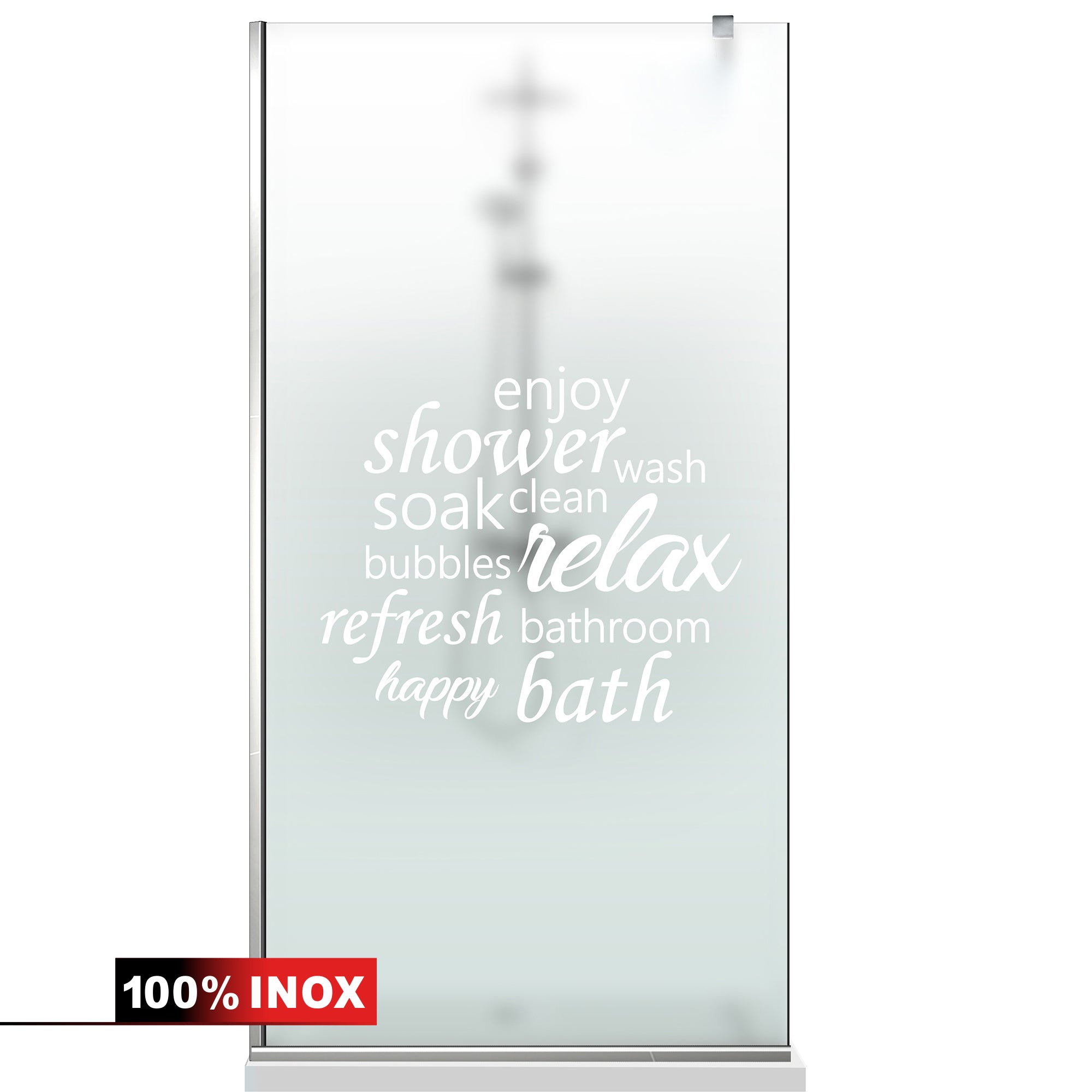 Paravan dus Walk-in, Perete dus Inox, #Mata