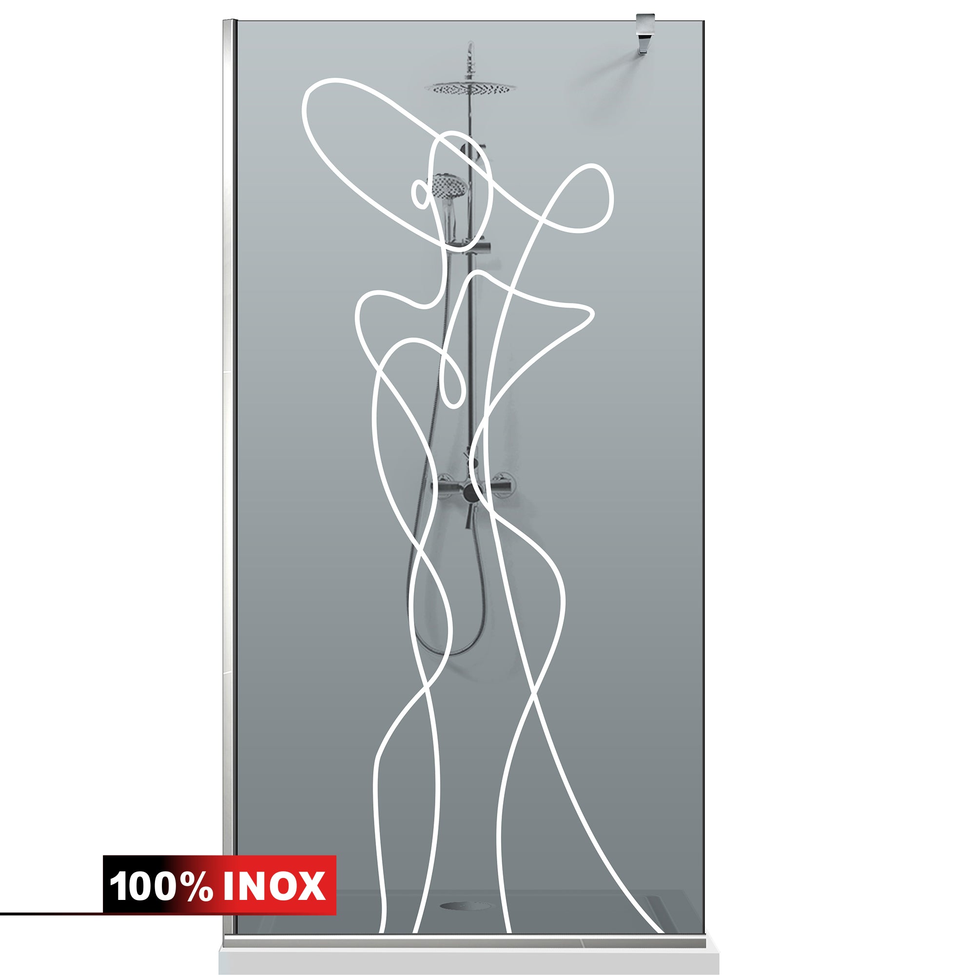 Shower Screens Walk-in, Shower wall Stainless steel, #Grey #Grey