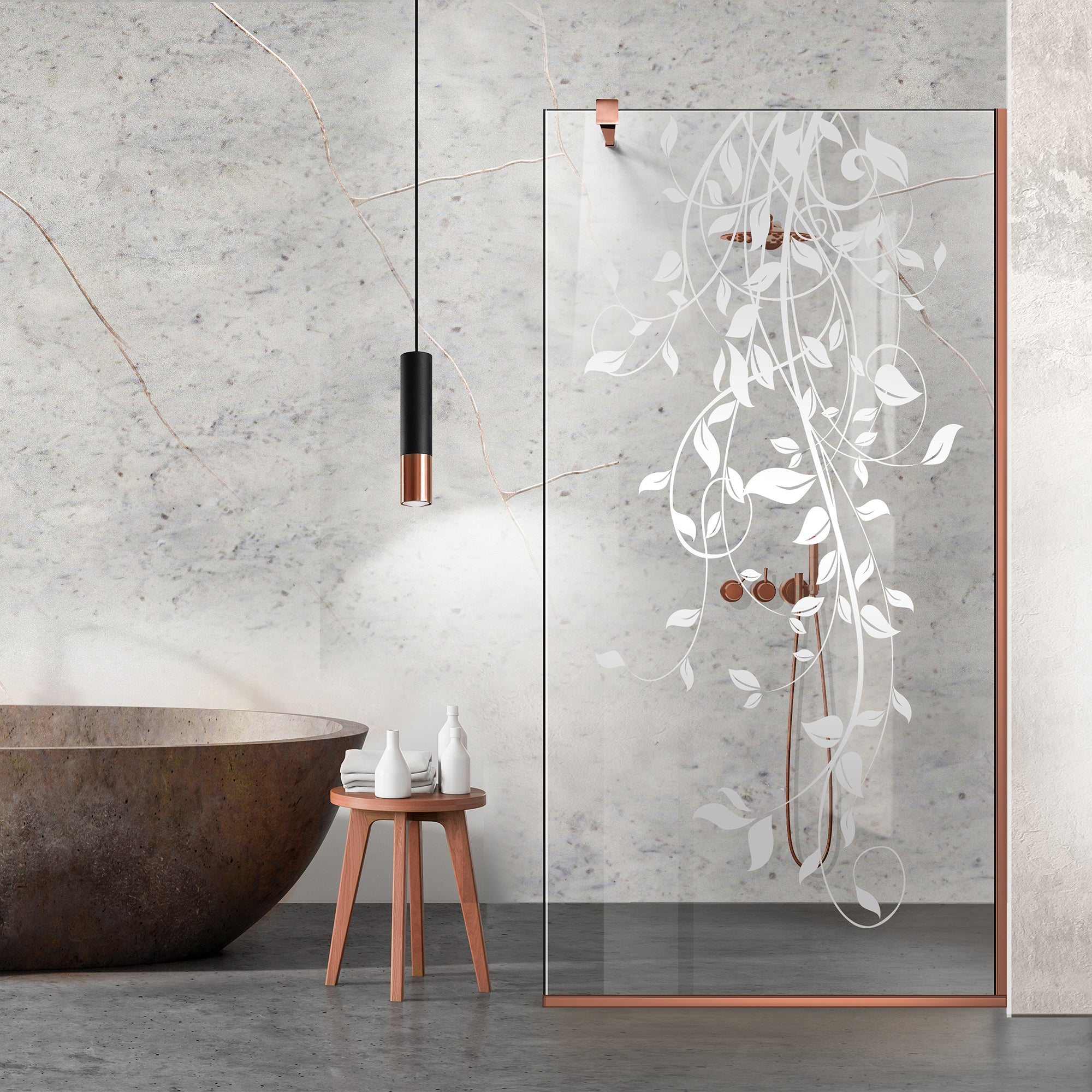 Shower Screens Walk-in, Shower wall Copper, #Clear #Crystal clear