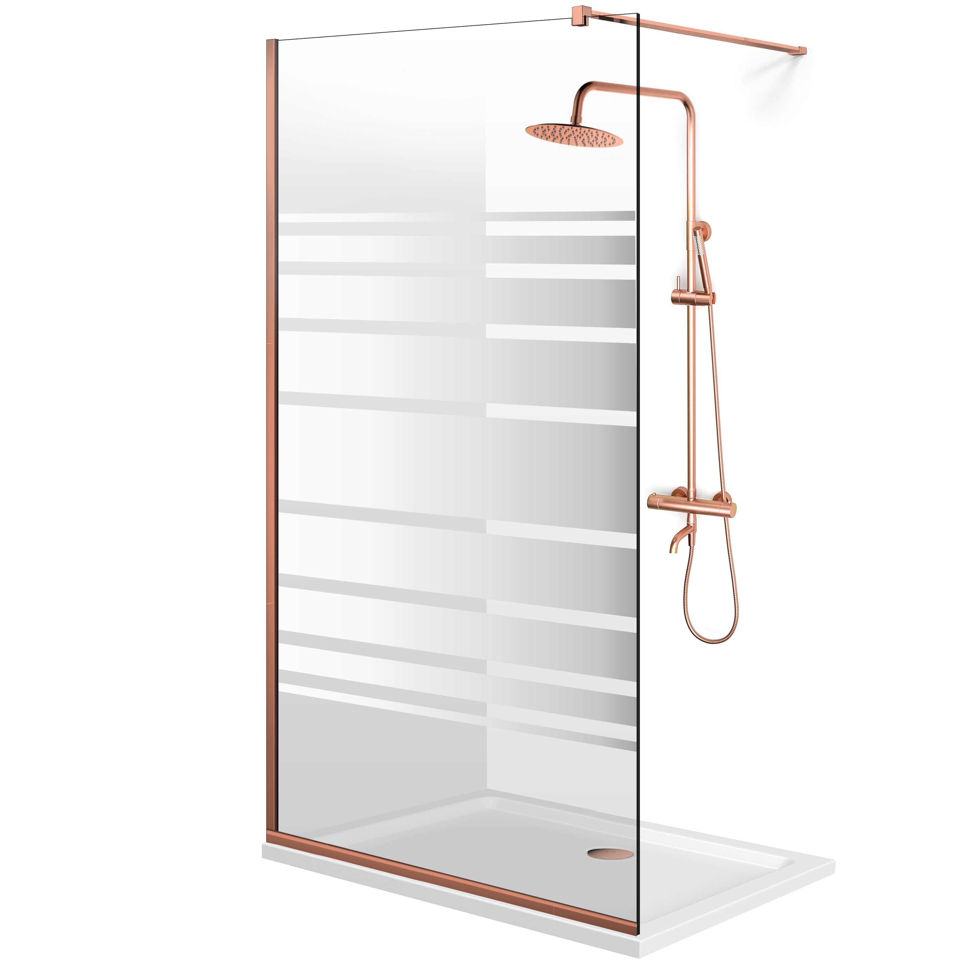 Shower Screens Walk-in, Shower wall Copper, #Clear #Crystal clear
