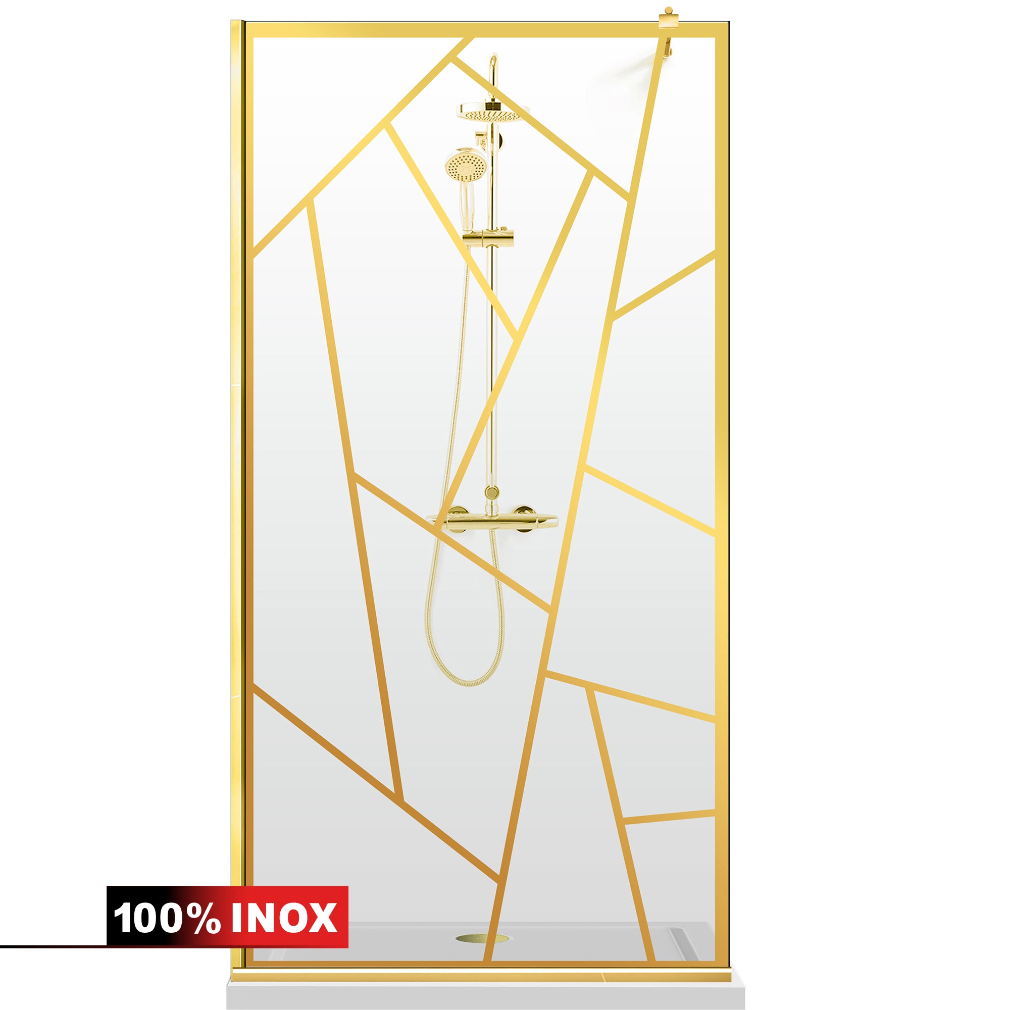 Shower Screens Walk-in, Shower Wall Gold, #Clear #Water-Clear