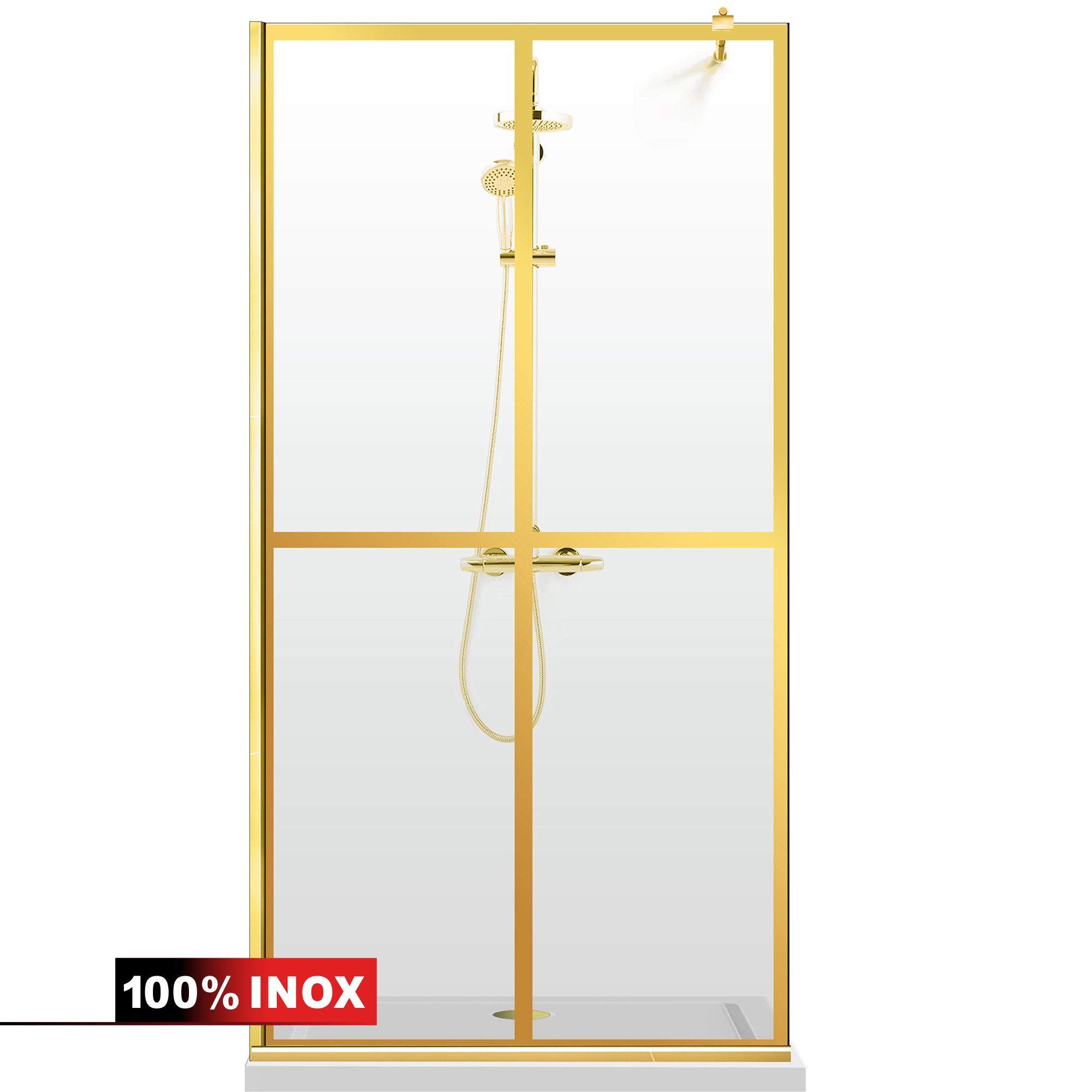 Shower Screens Walk-in, Shower Wall Gold, #Clear #Water-Clear