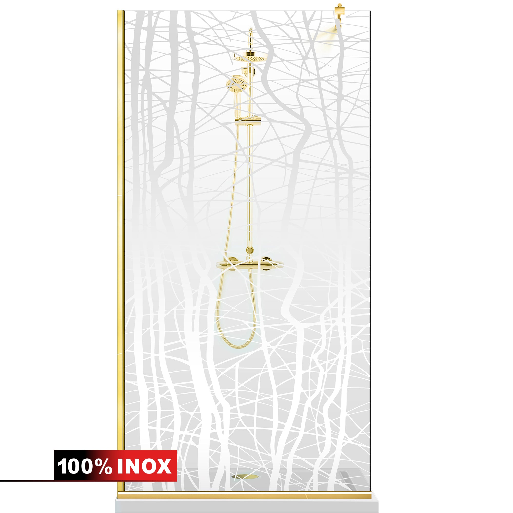 Shower Screens Walk-in, Shower Wall Gold, #Clear #Water-Clear