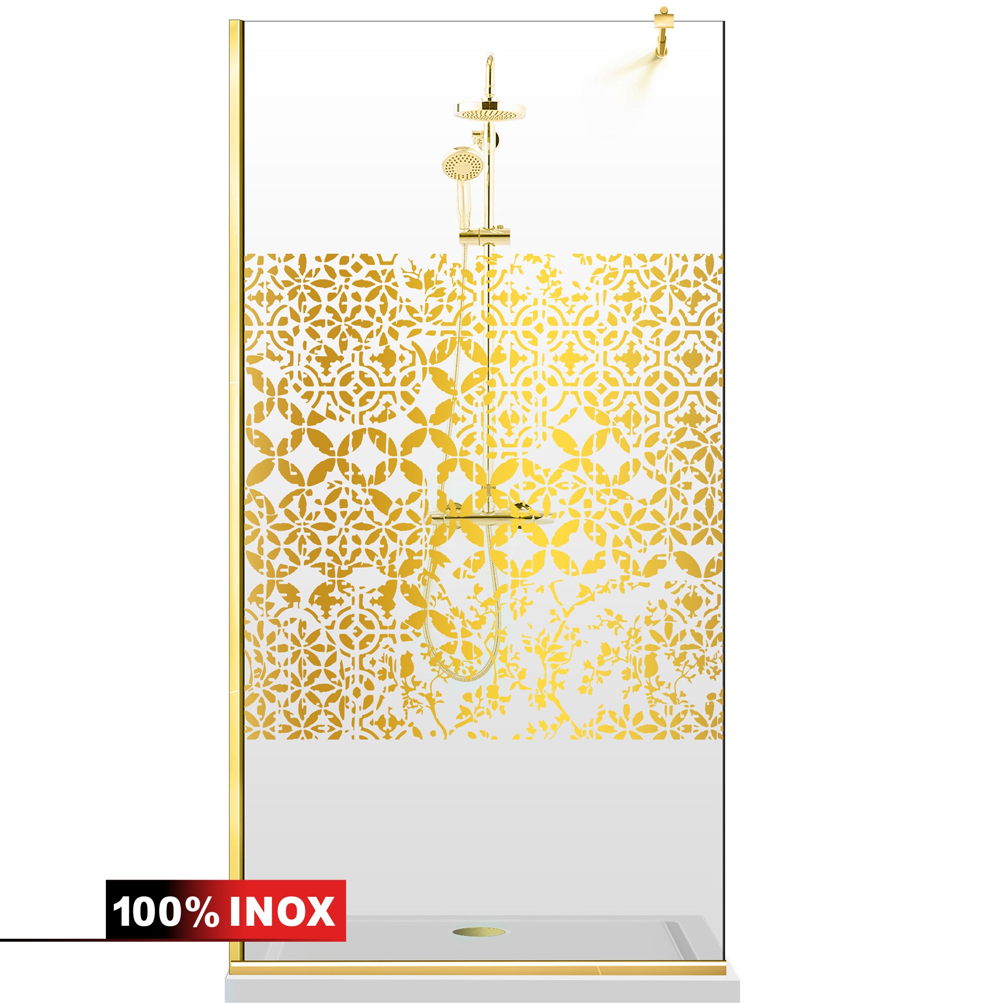 Shower Screens Walk-in, Shower Wall Gold, #Clear #Water-Clear
