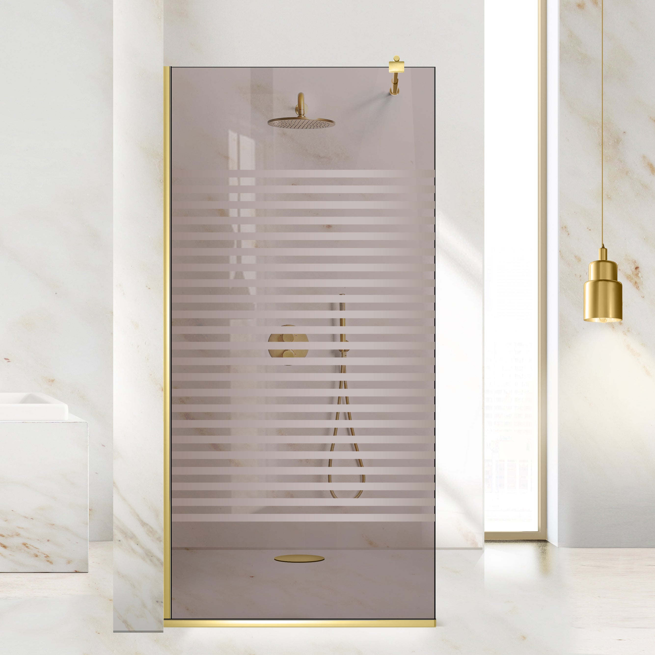 Shower Screens Walk-in, Shower Wall Gold, #Bronze #Bronze