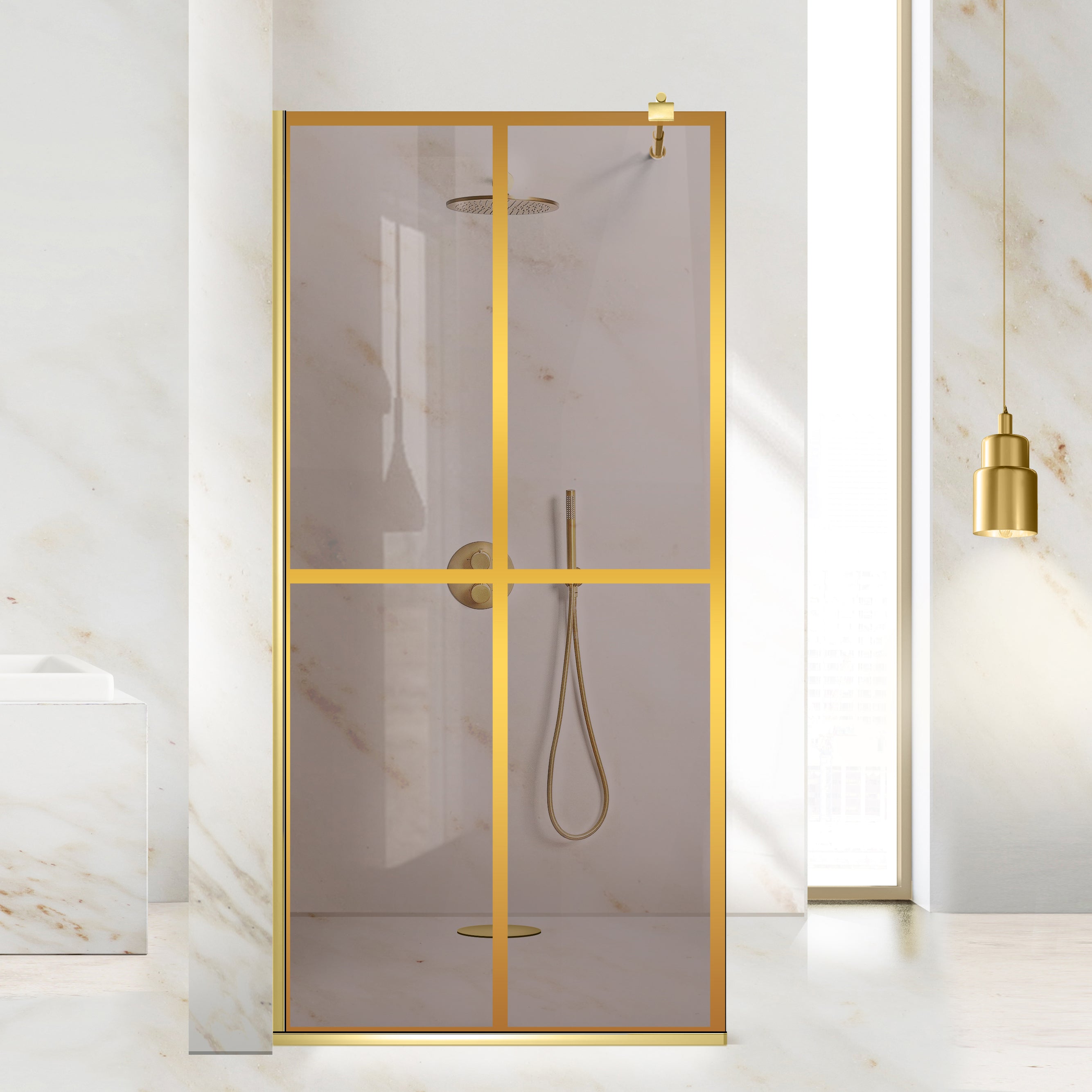 Shower Screens Walk-in, Shower Wall Gold, #Bronze #Bronze