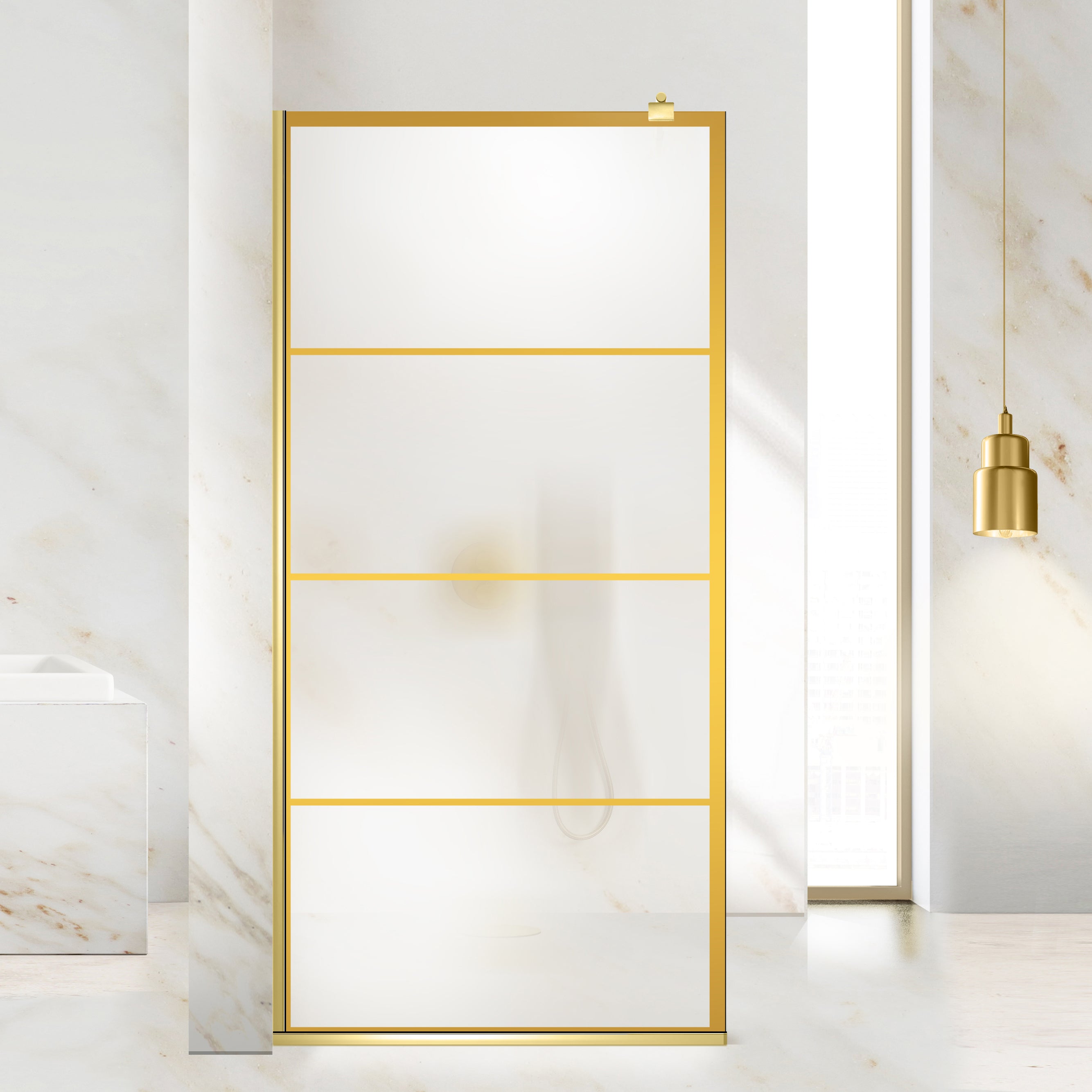 Shower Screens Walk-in, Shower Wall Gold, #Satiné #Matt