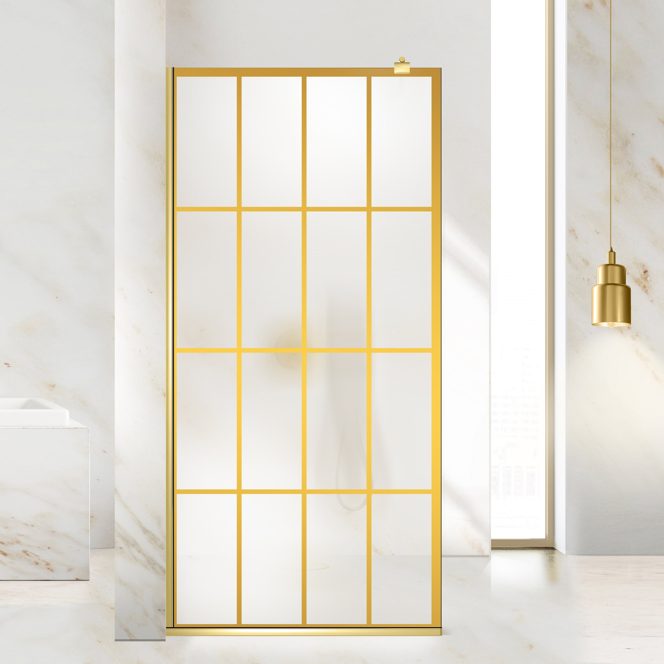 Shower Screens Walk-in, Shower Wall Gold, #Satiné #Matt