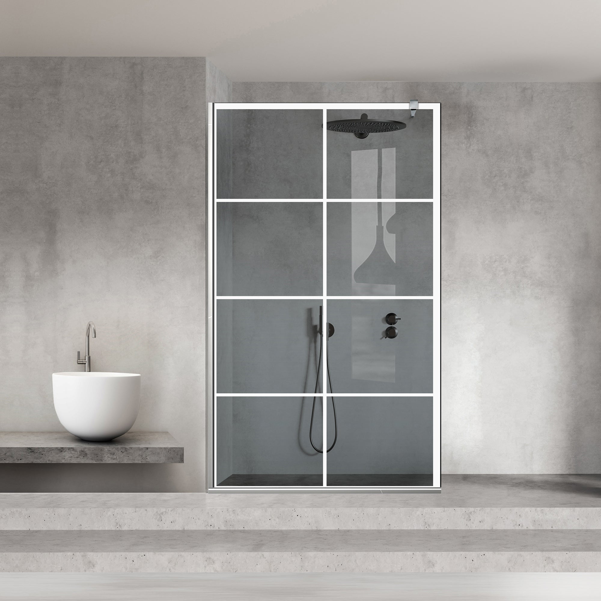 Shower Screens Walk-in, Shower wall Stainless steel, #Grey #Grey
