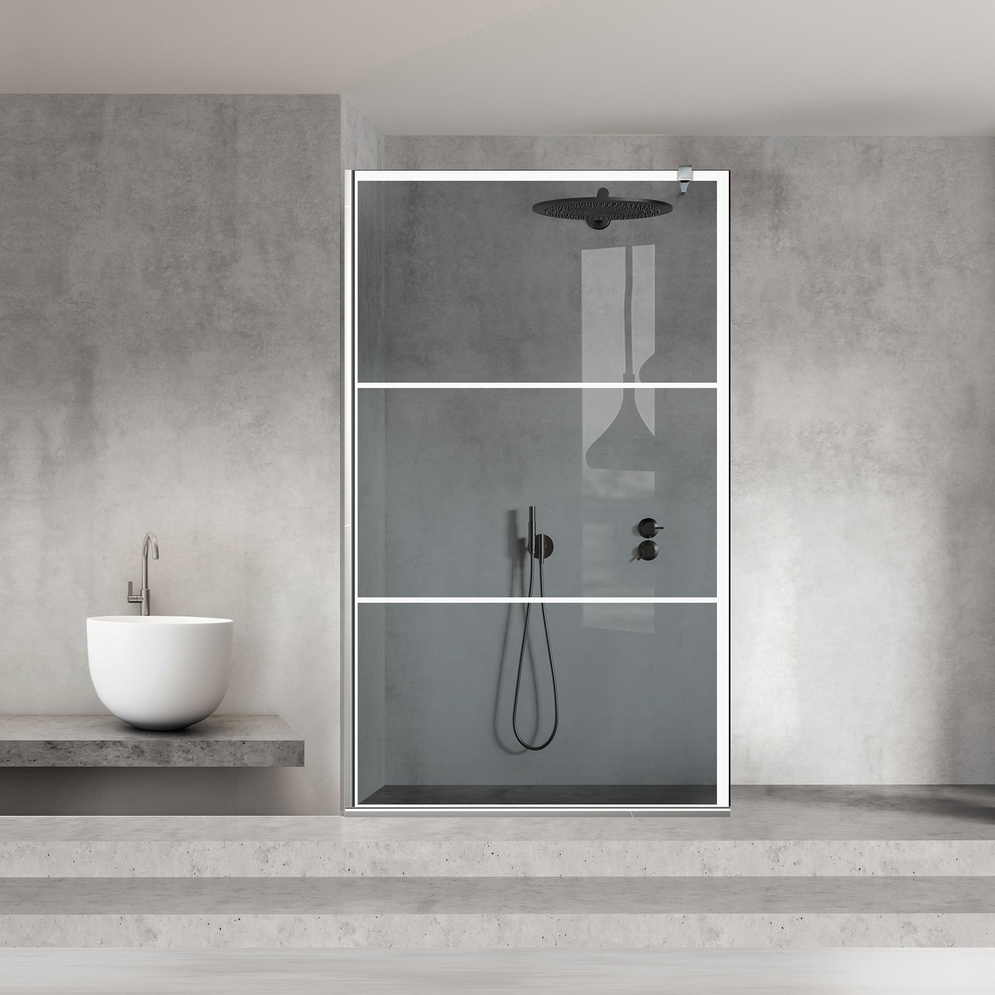 Shower Screens Walk-in, Shower wall Stainless steel, #Grey #Grey