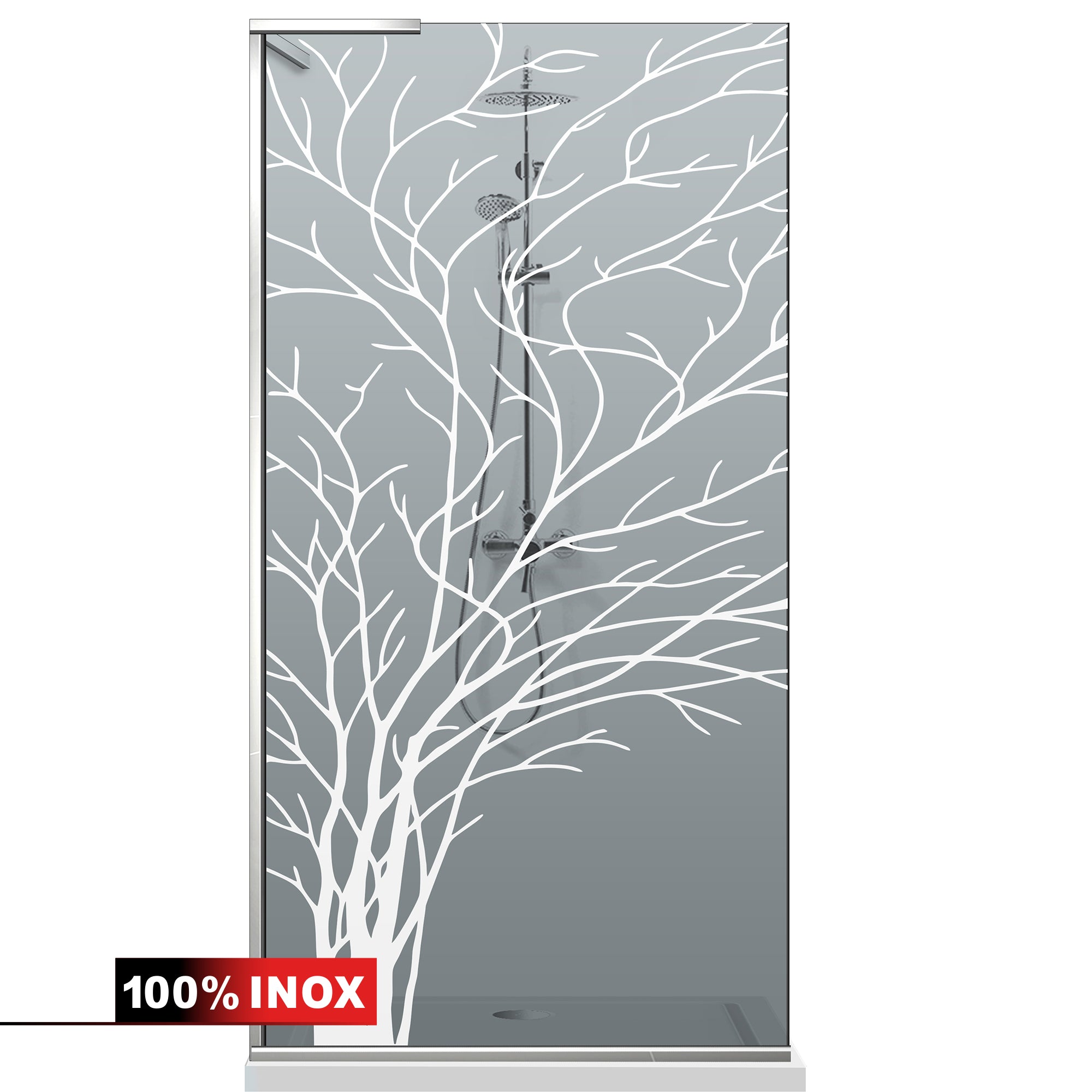 Shower Screens Walk-in, Shower wall Stainless steel, #Grey #Szürke