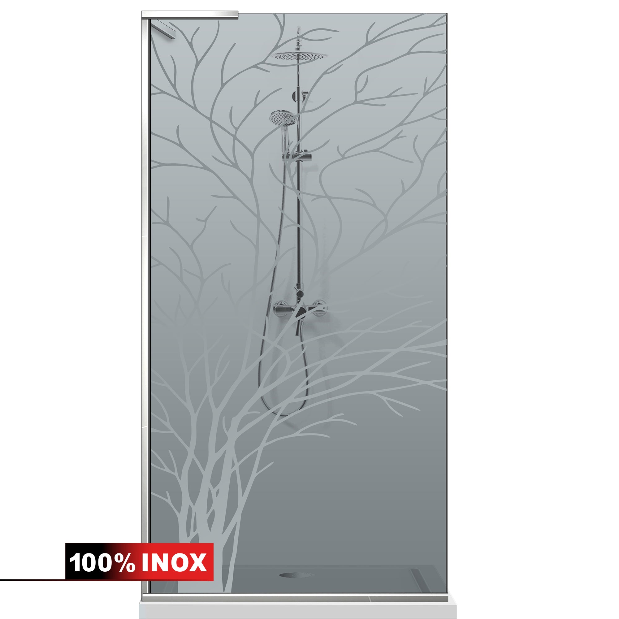 Shower Screens Walk-in, Shower wall Stainless steel, #Grey #Szürke