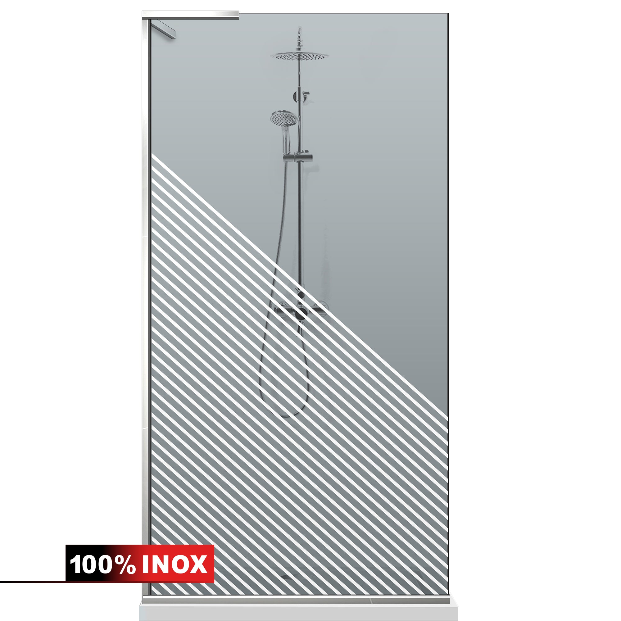 Shower Screens Walk-in, Shower wall Stainless steel, #Grey #Szürke