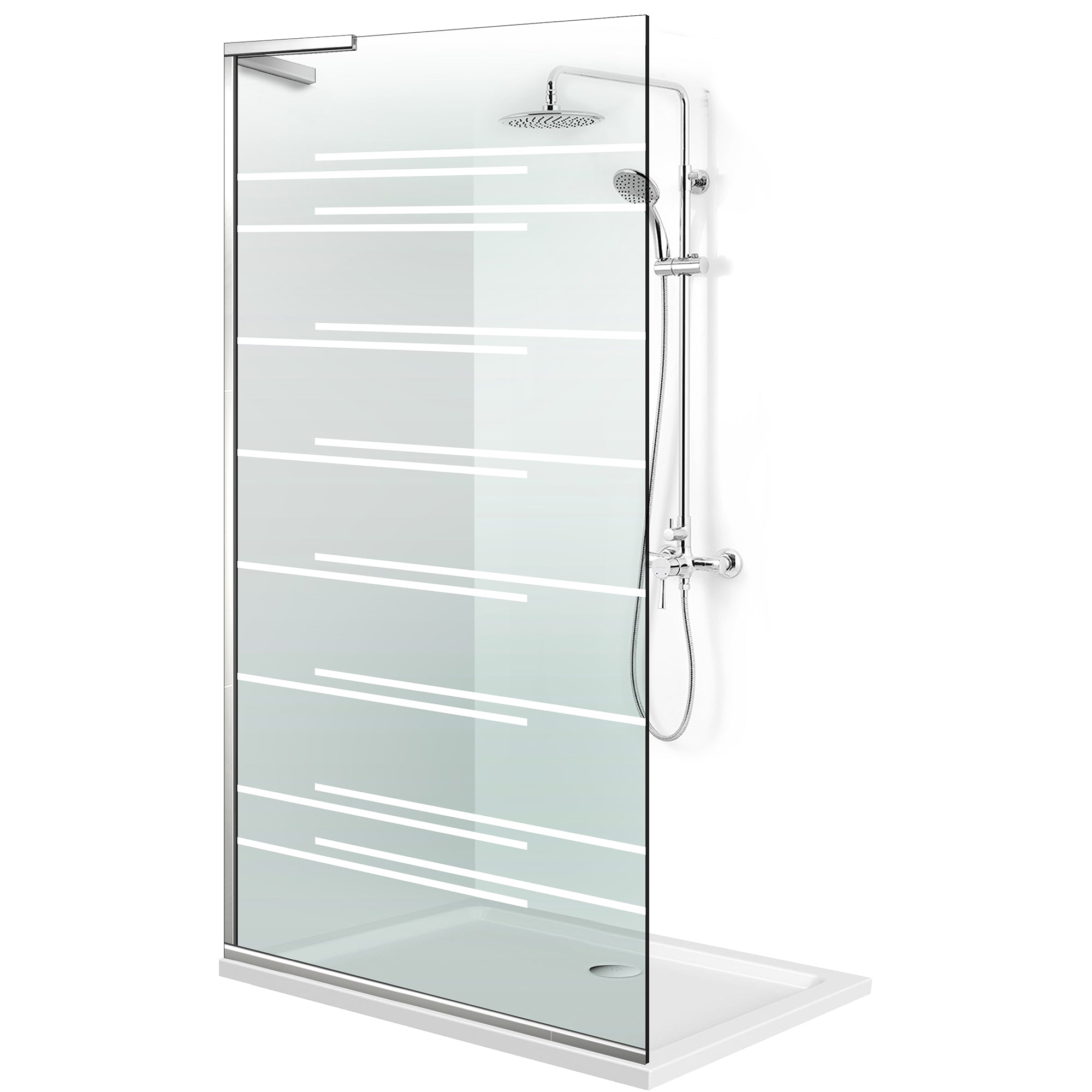 Paravan dus Walk-in, Perete dus Inox, #Clara