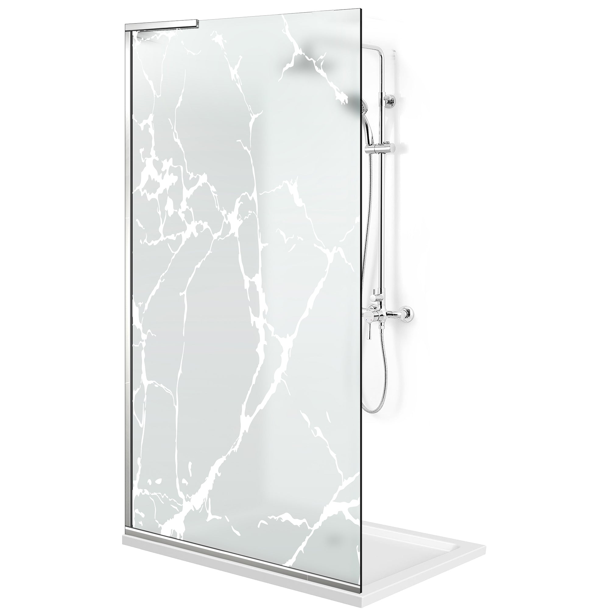 Shower Screens Walk-in, Shower wall Stainless steel, #Satiné #Matt