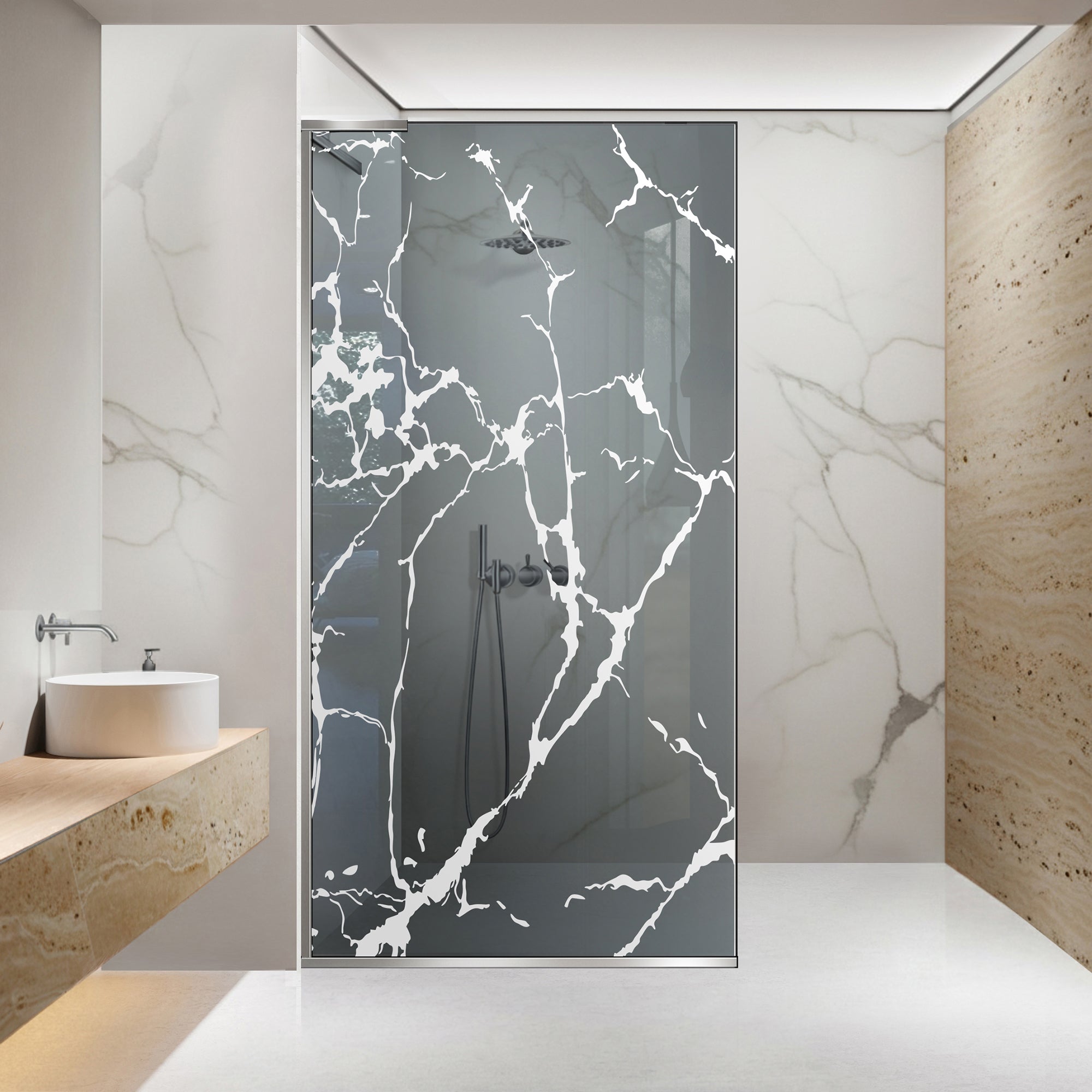 Shower Screens Walk-in, Shower wall Stainless steel, #Grey #Szürke