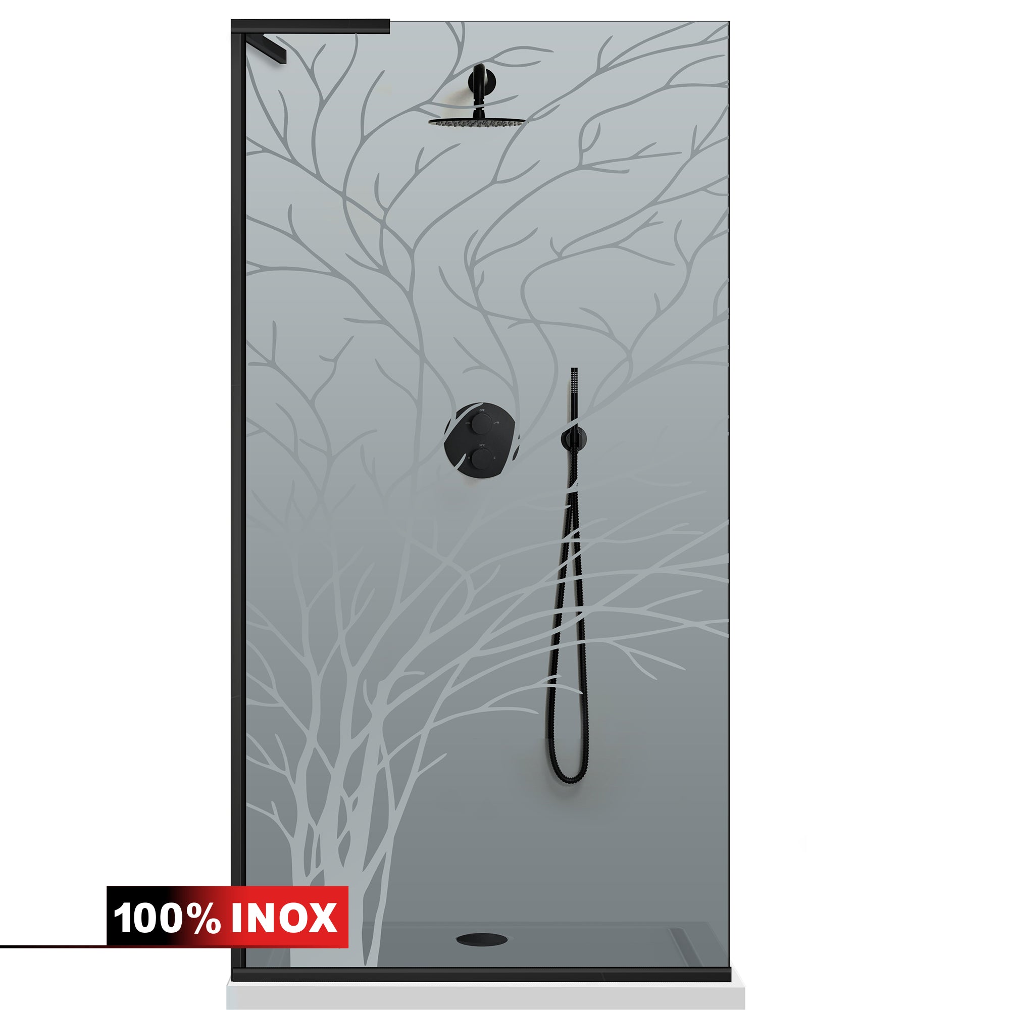 Shower Screens Walk-in, Shower wall Stainless steel, #Grey #Szürke