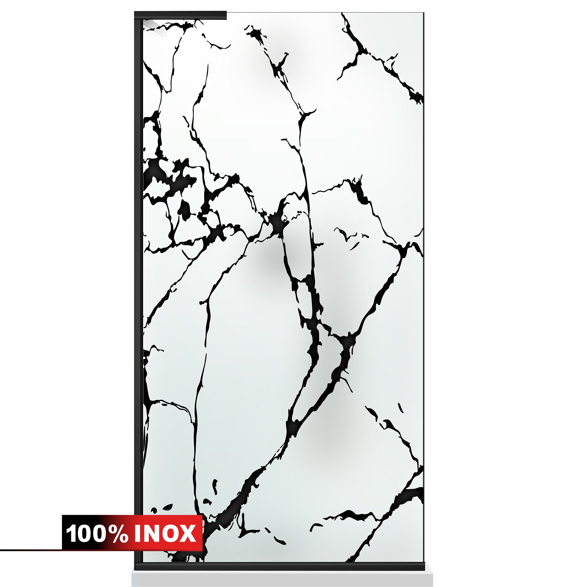 Paravan dus Walk-in, Perete dus Inox, #Mat
