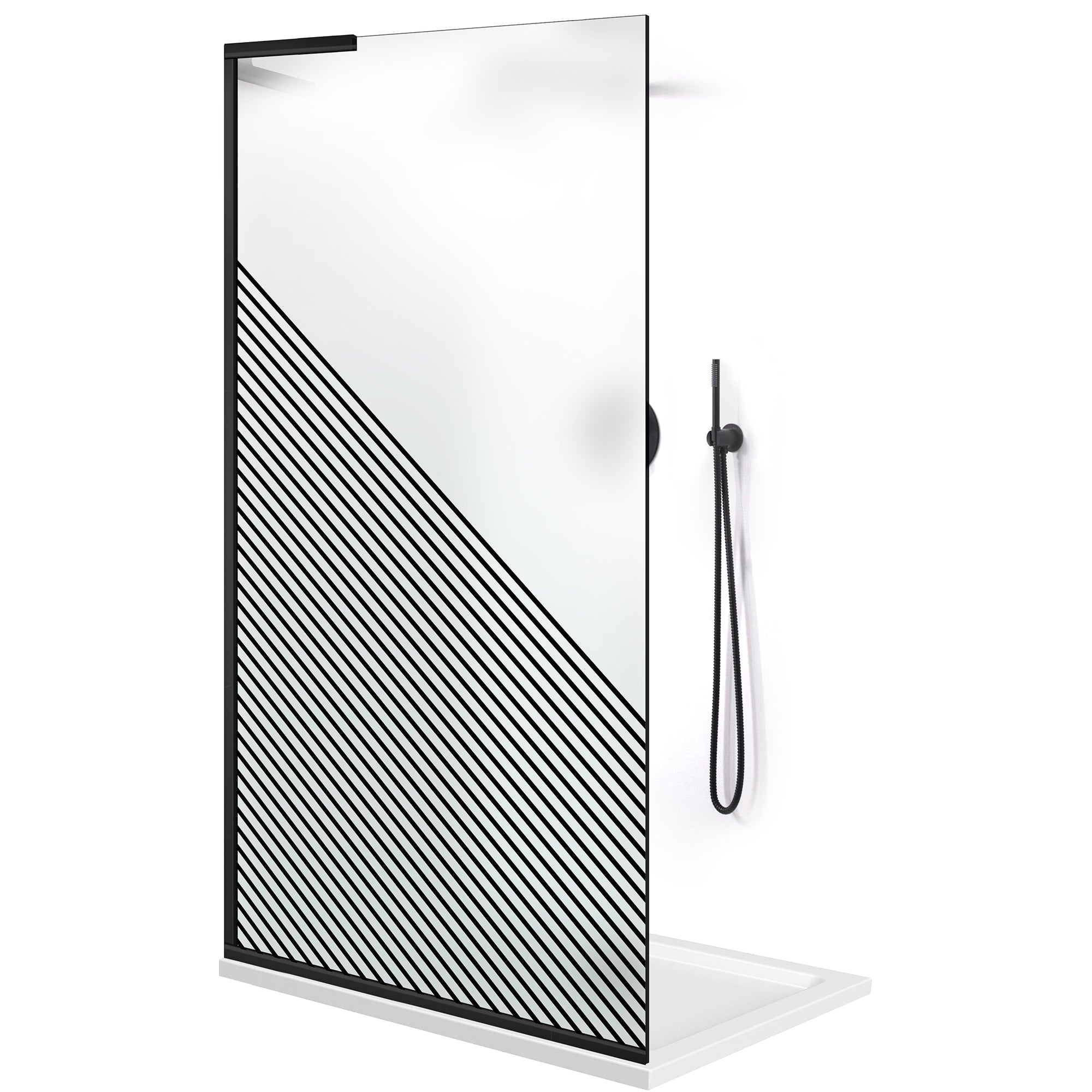 Paravan dus Walk-in, Perete dus Inox, #Mat