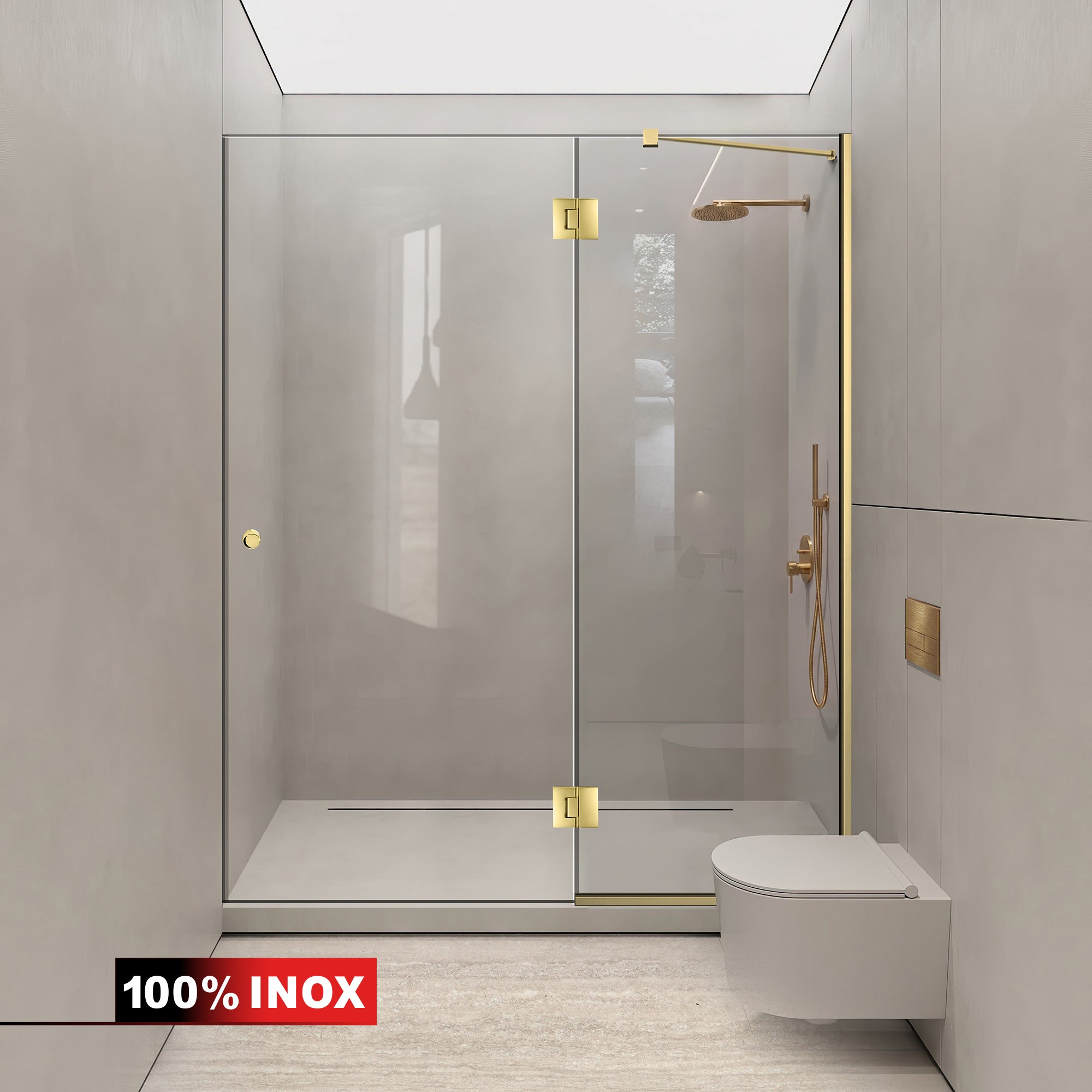 Shower Doors golden #Clear
