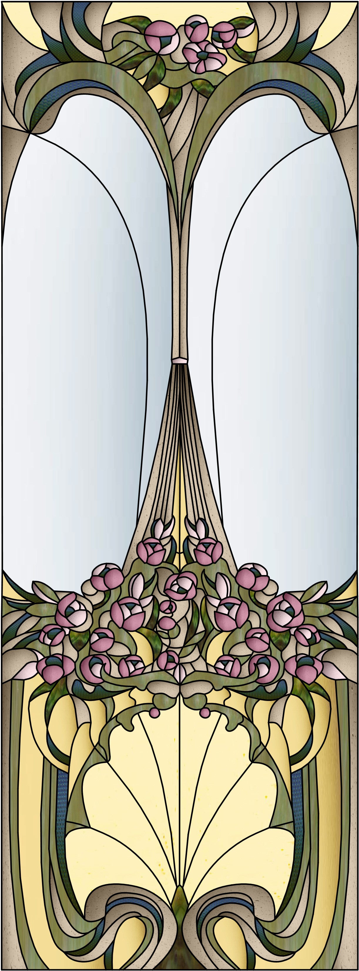 Artistic Stained Glass #ARTNOUVOROSE-6