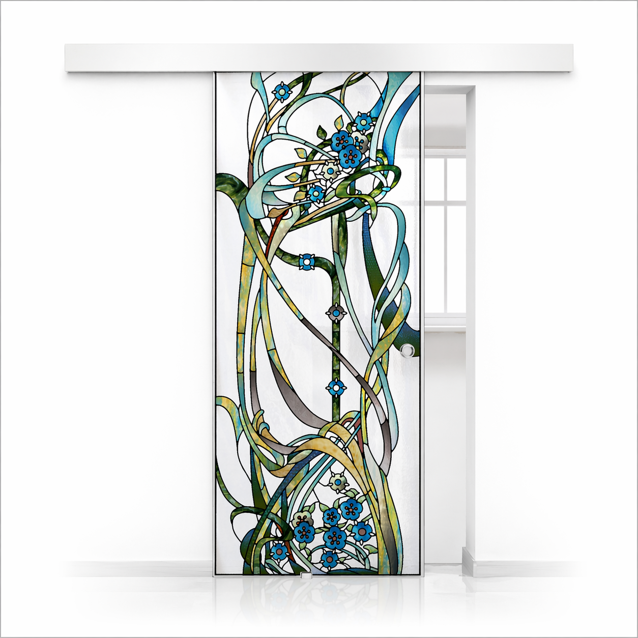 Stained glass door, Sliding glass door #Clear