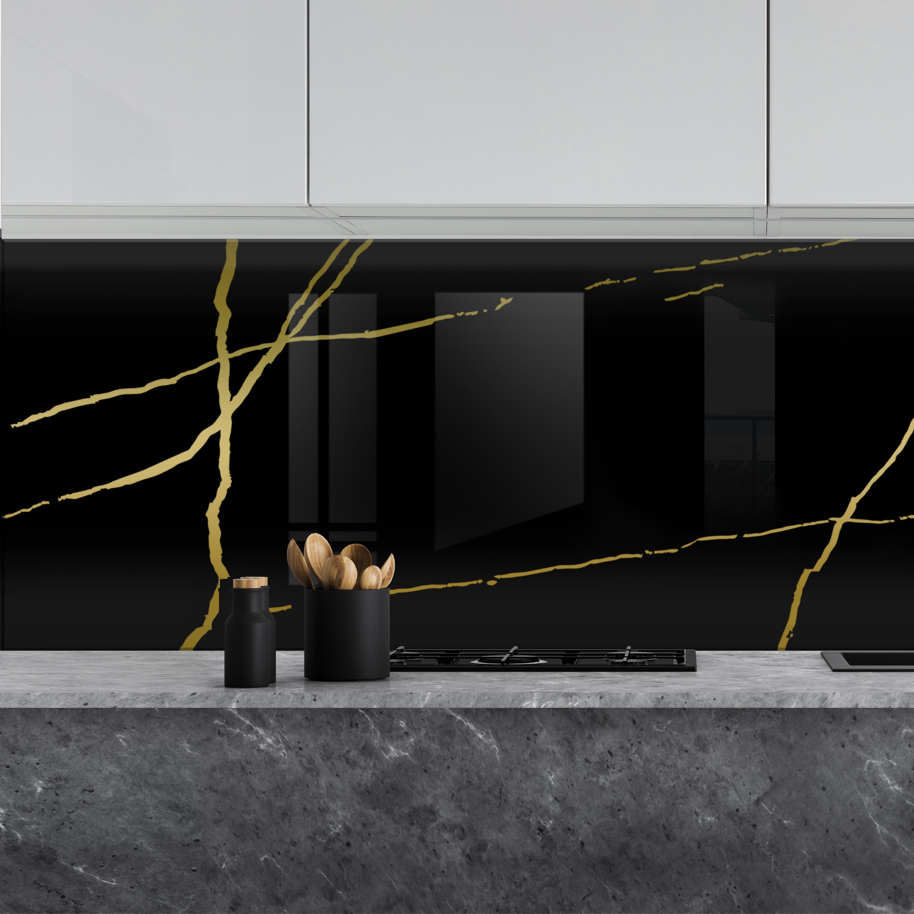 Painted kitchen glass cladding #540
