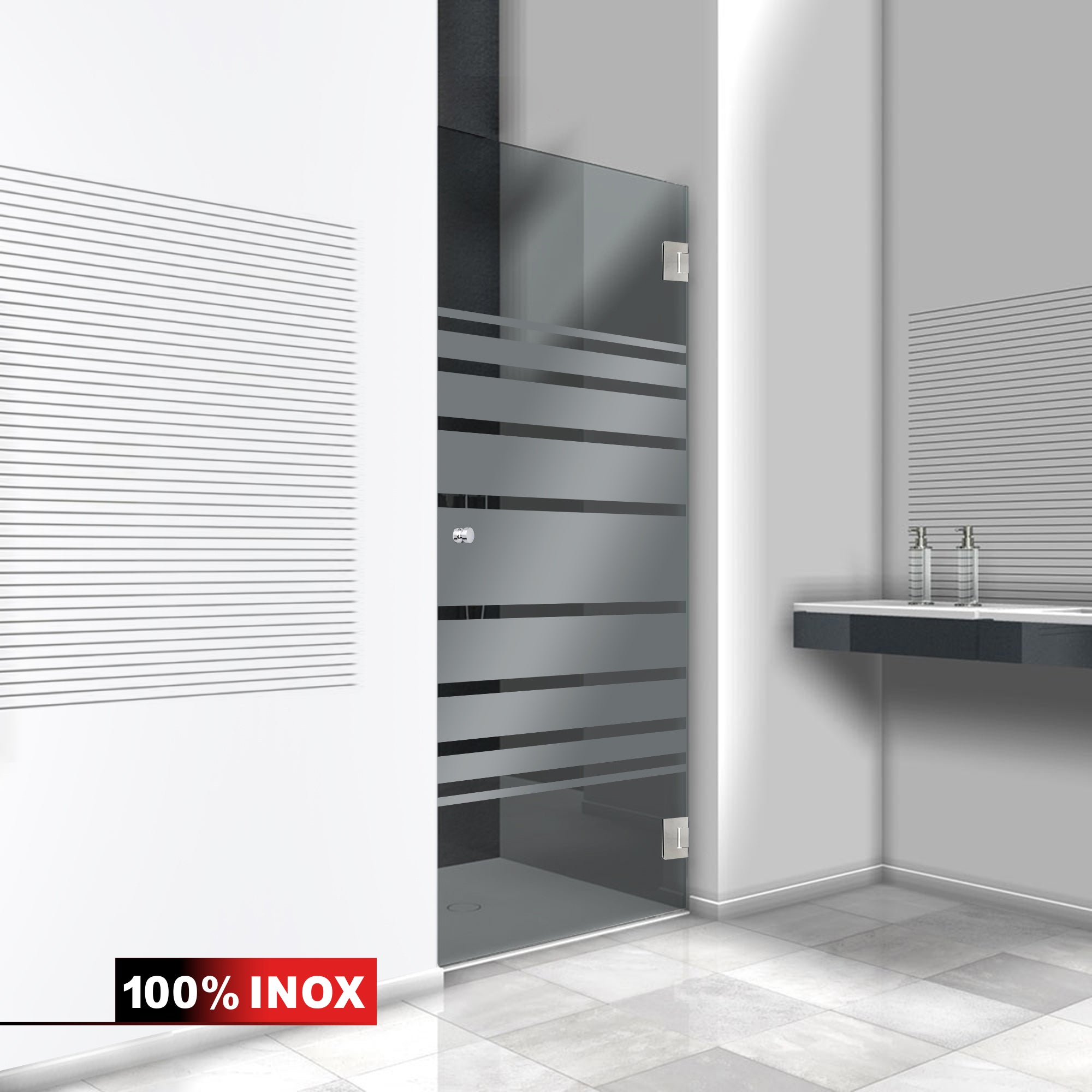 Shower Doors stainless steel #Grey