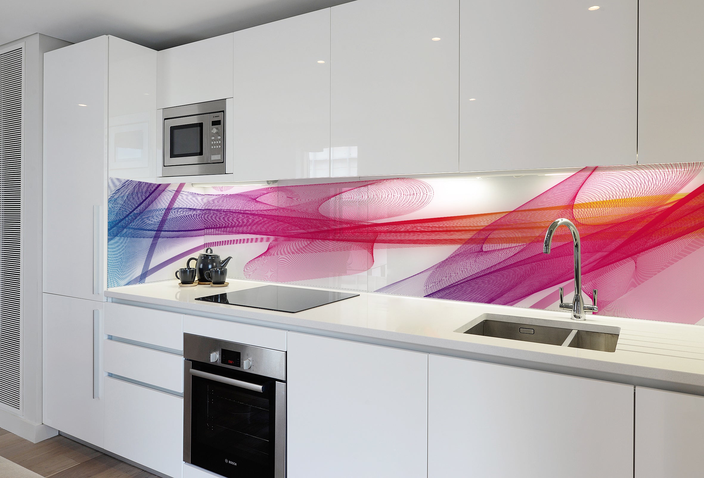 Printed glass kitchen splashback #3003