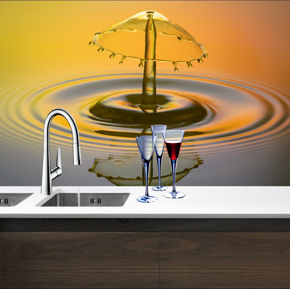 Printed glass kitchen splashback #3007