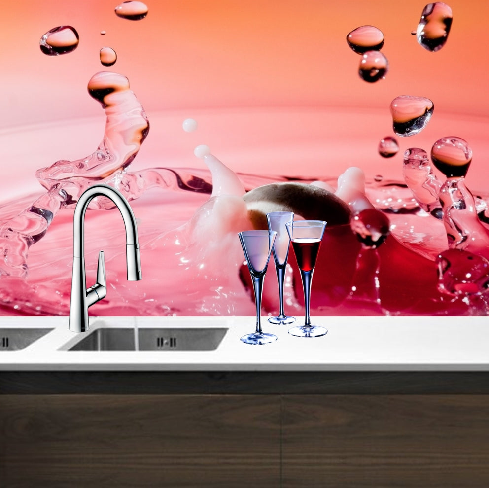 Printed glass kitchen splashback #3009