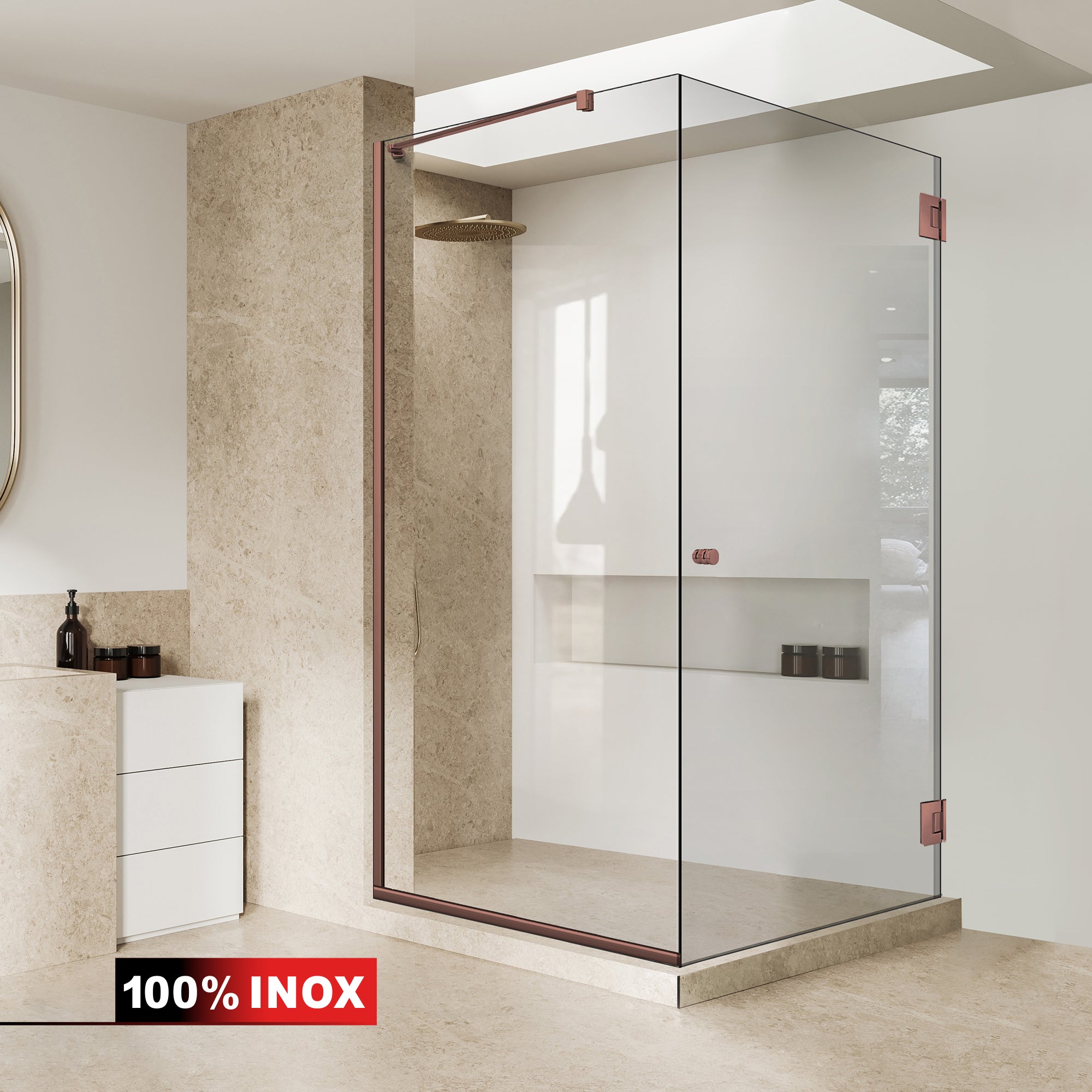 Shower enclosure with swing door #Clear
