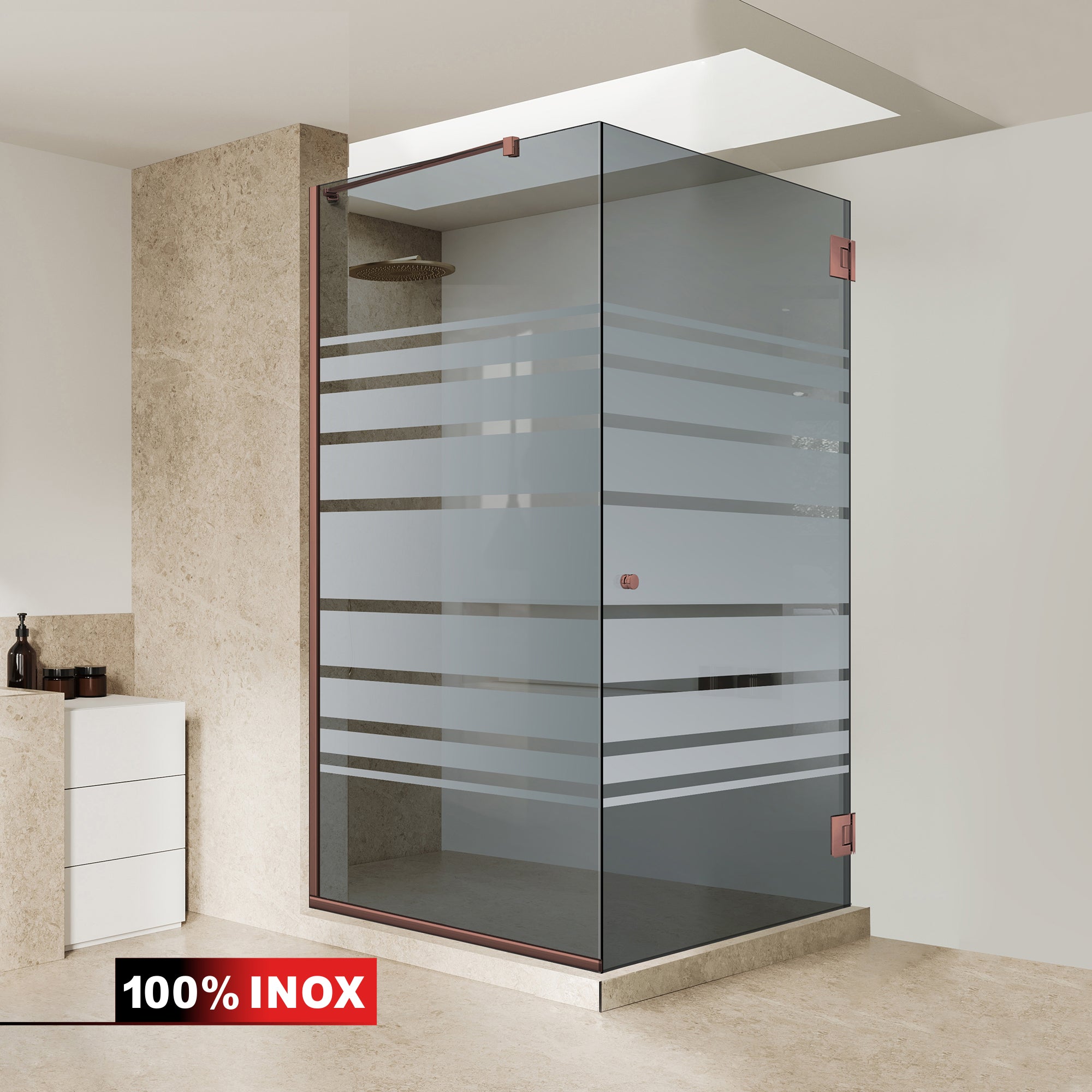 Shower enclosure with swing door #Grey