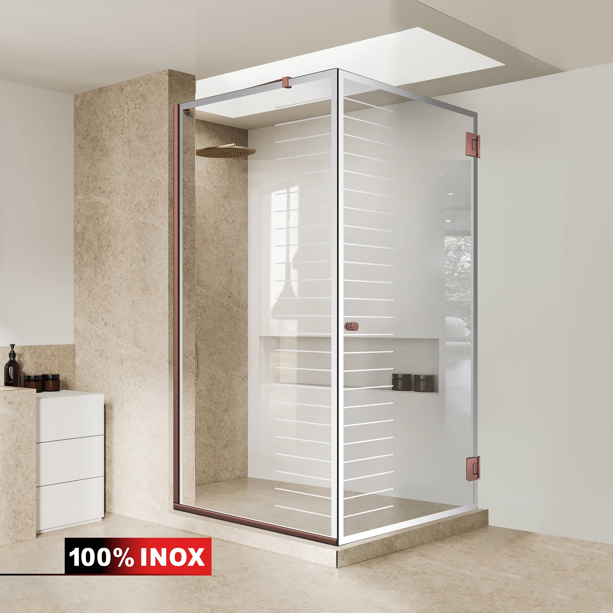 Shower enclosure with swing door #Clear