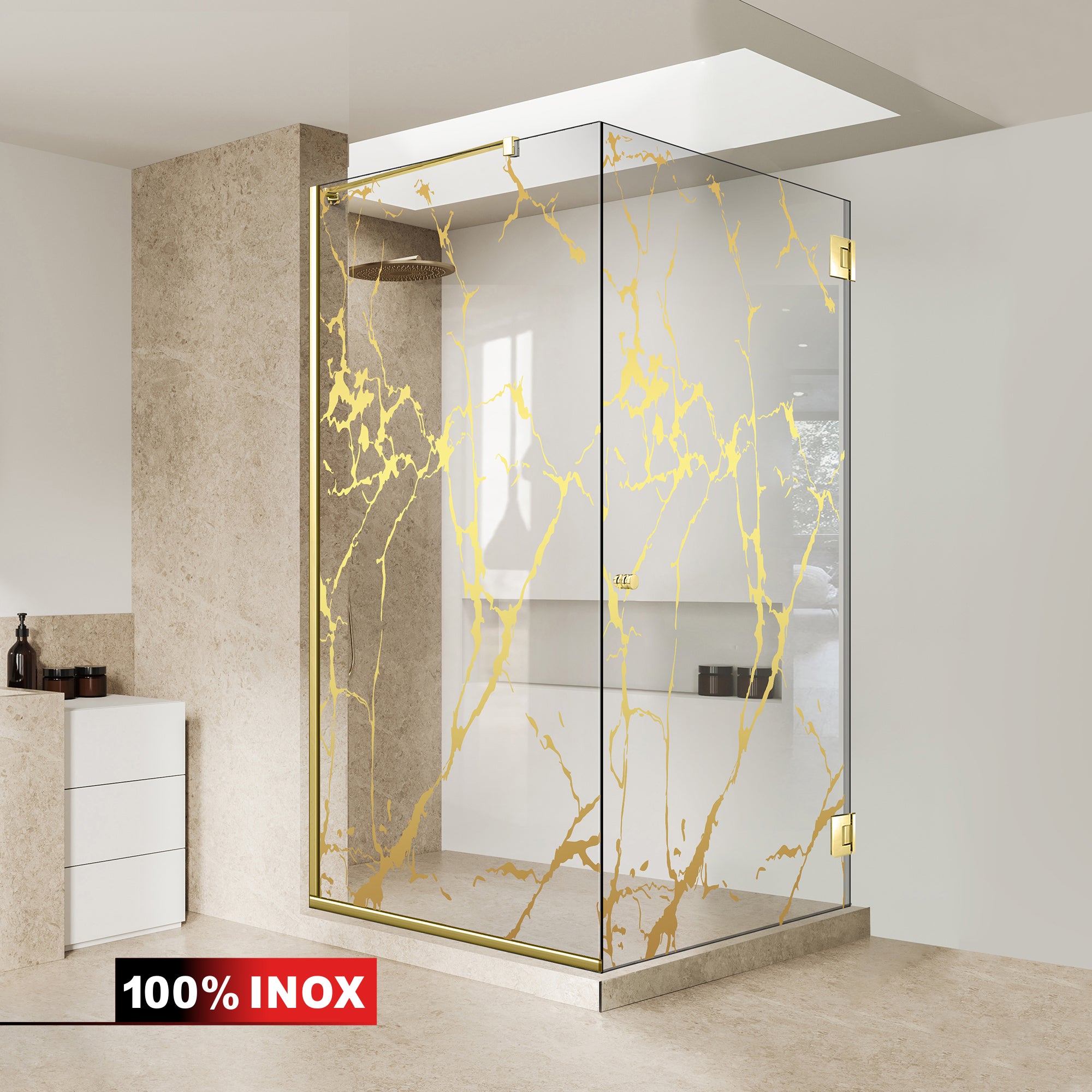 Shower enclosure with swing door #Clear