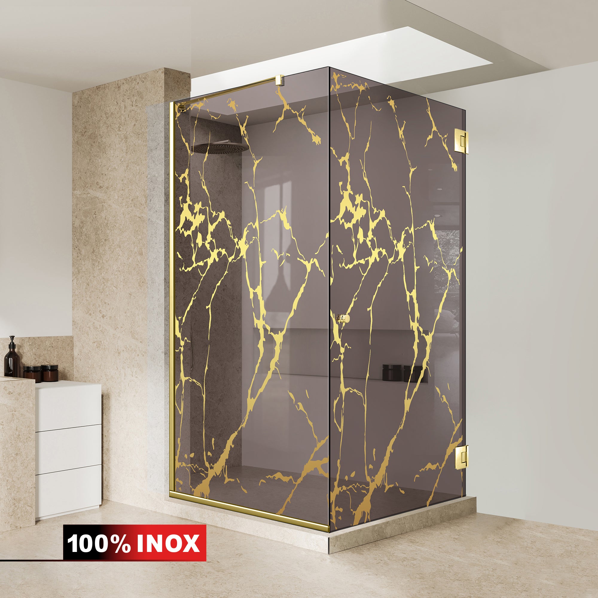 Cabina dus cu usa batanta #Bronz