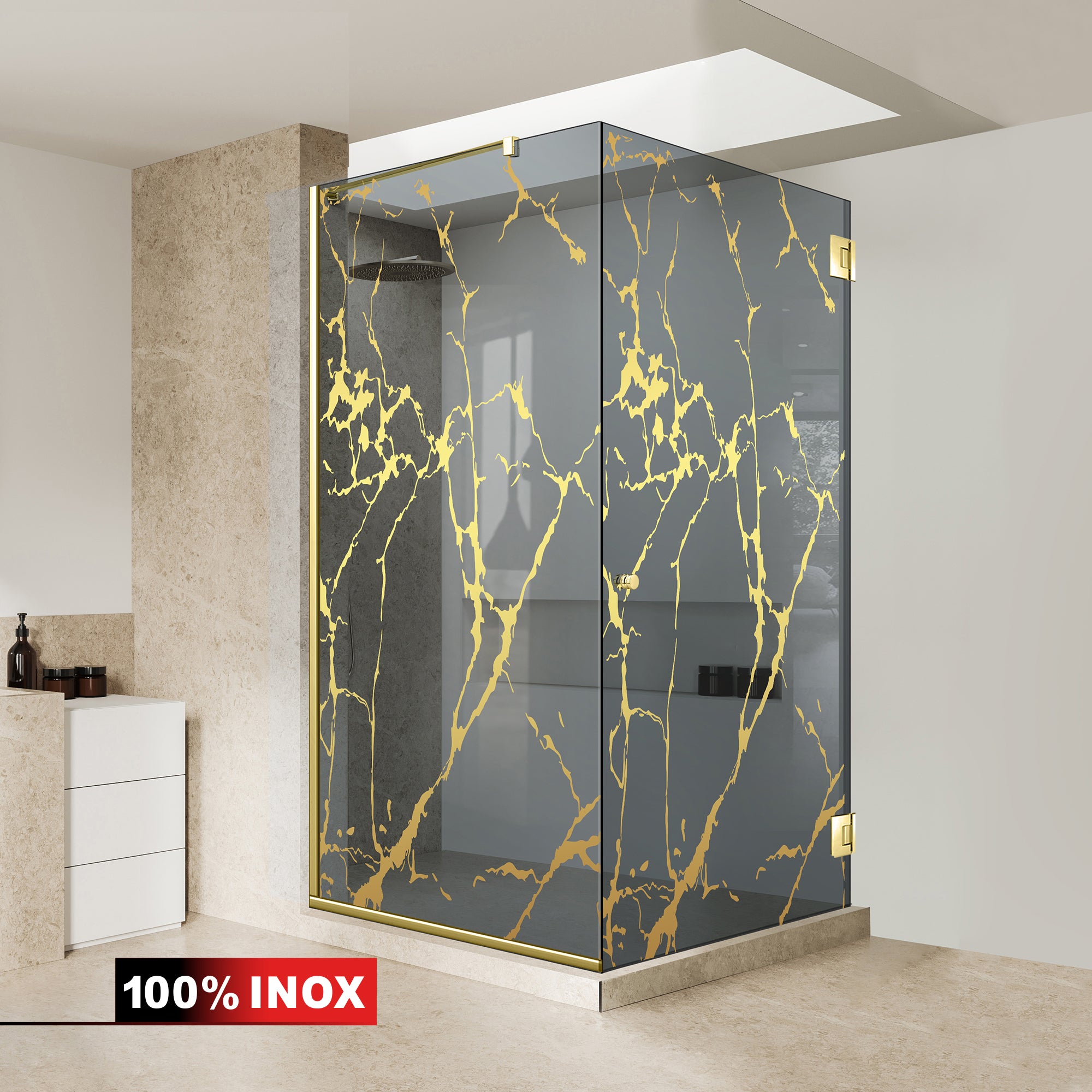 Shower enclosure with swing door #Grey