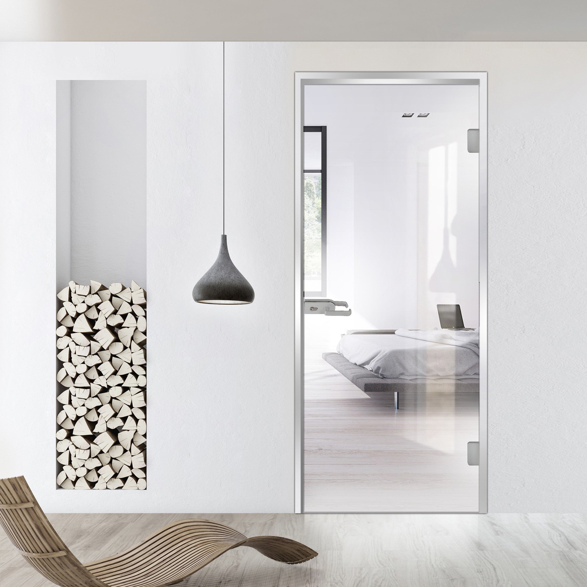 Framed glass door #Clear