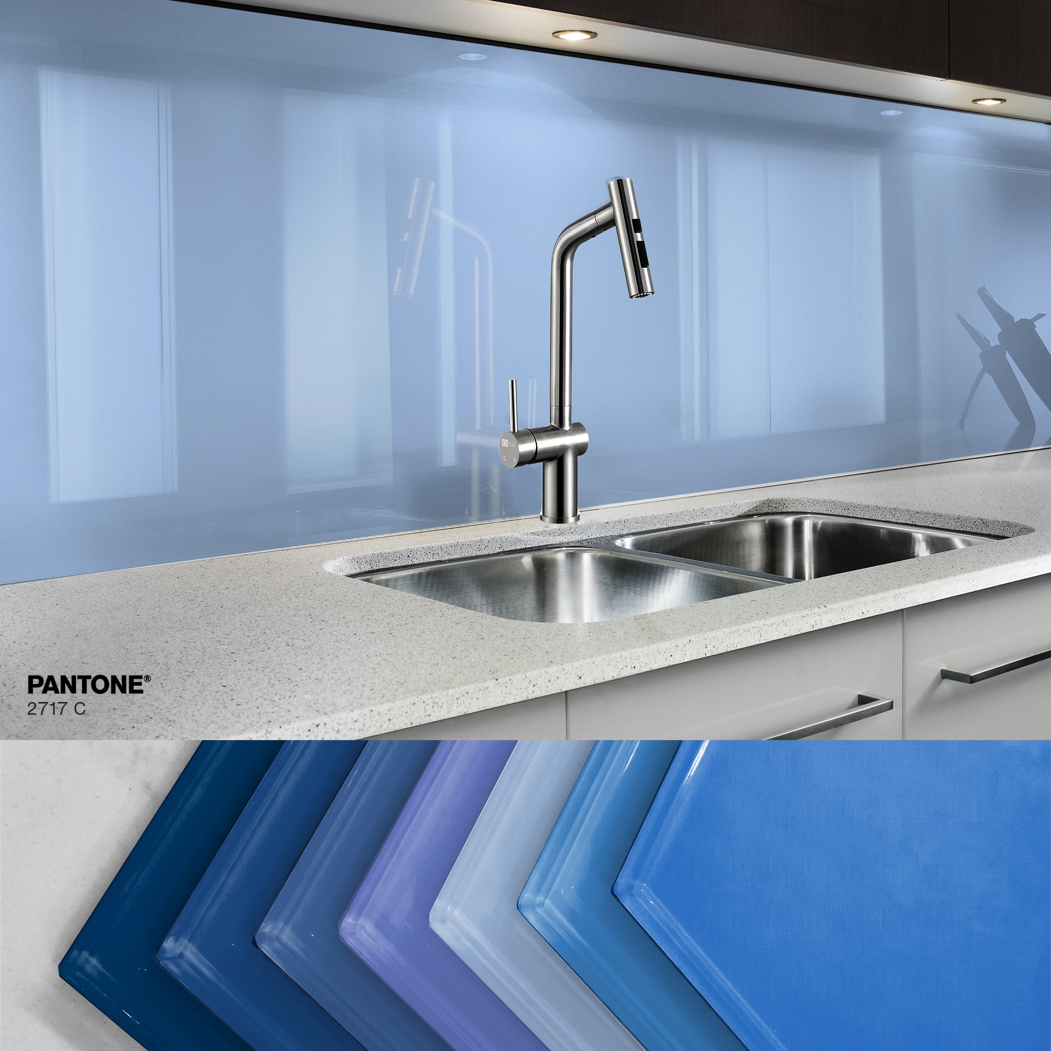 Painted kitchen glass splashback #P2717