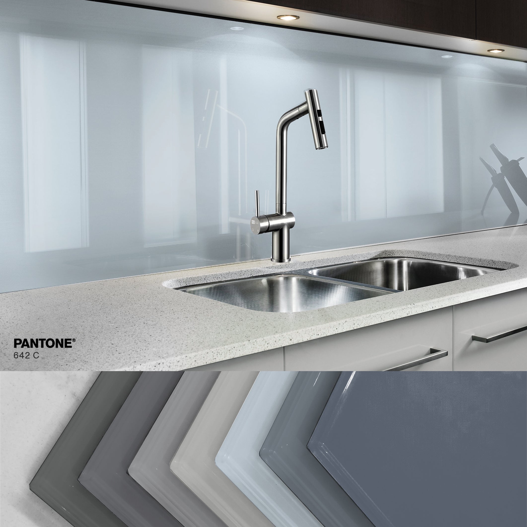 Painted kitchen glass splashback #P642