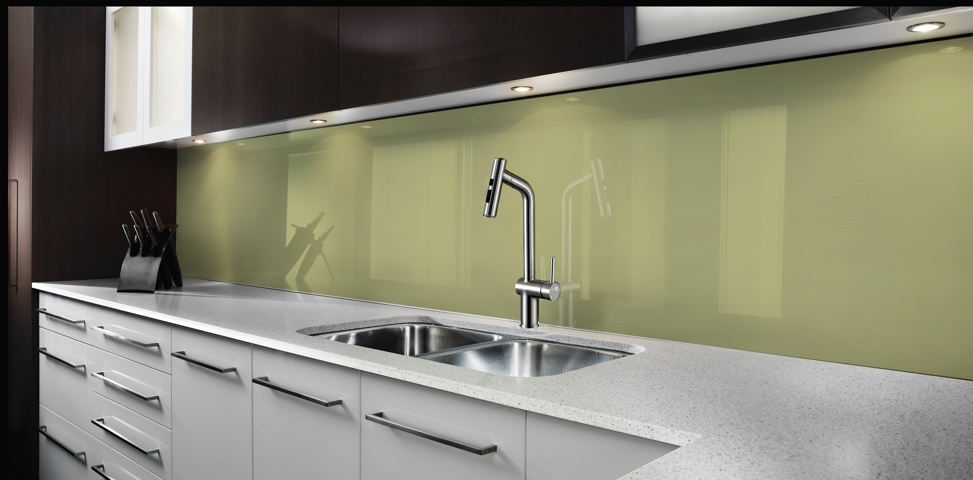 Painted glass kitchen splashback #P4235