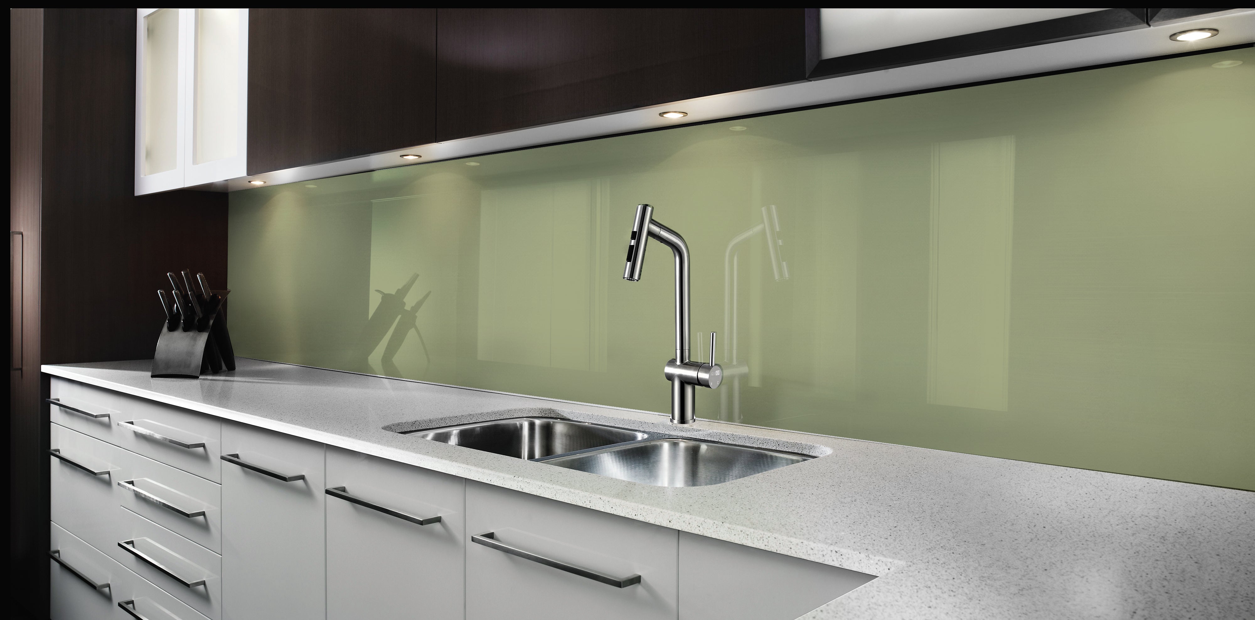 Painted glass kitchen splashback #P5783