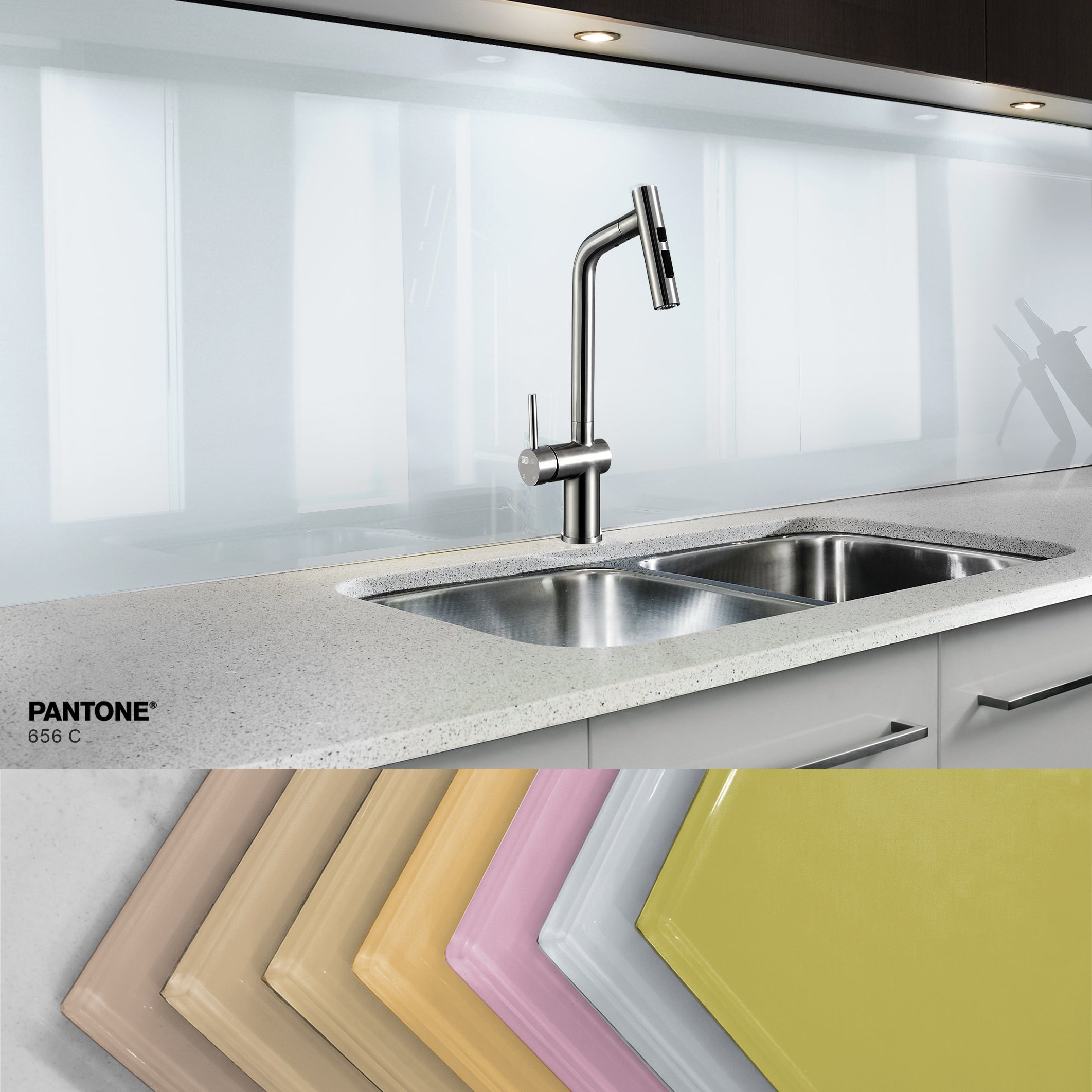Painted kitchen glass splashbacks #656