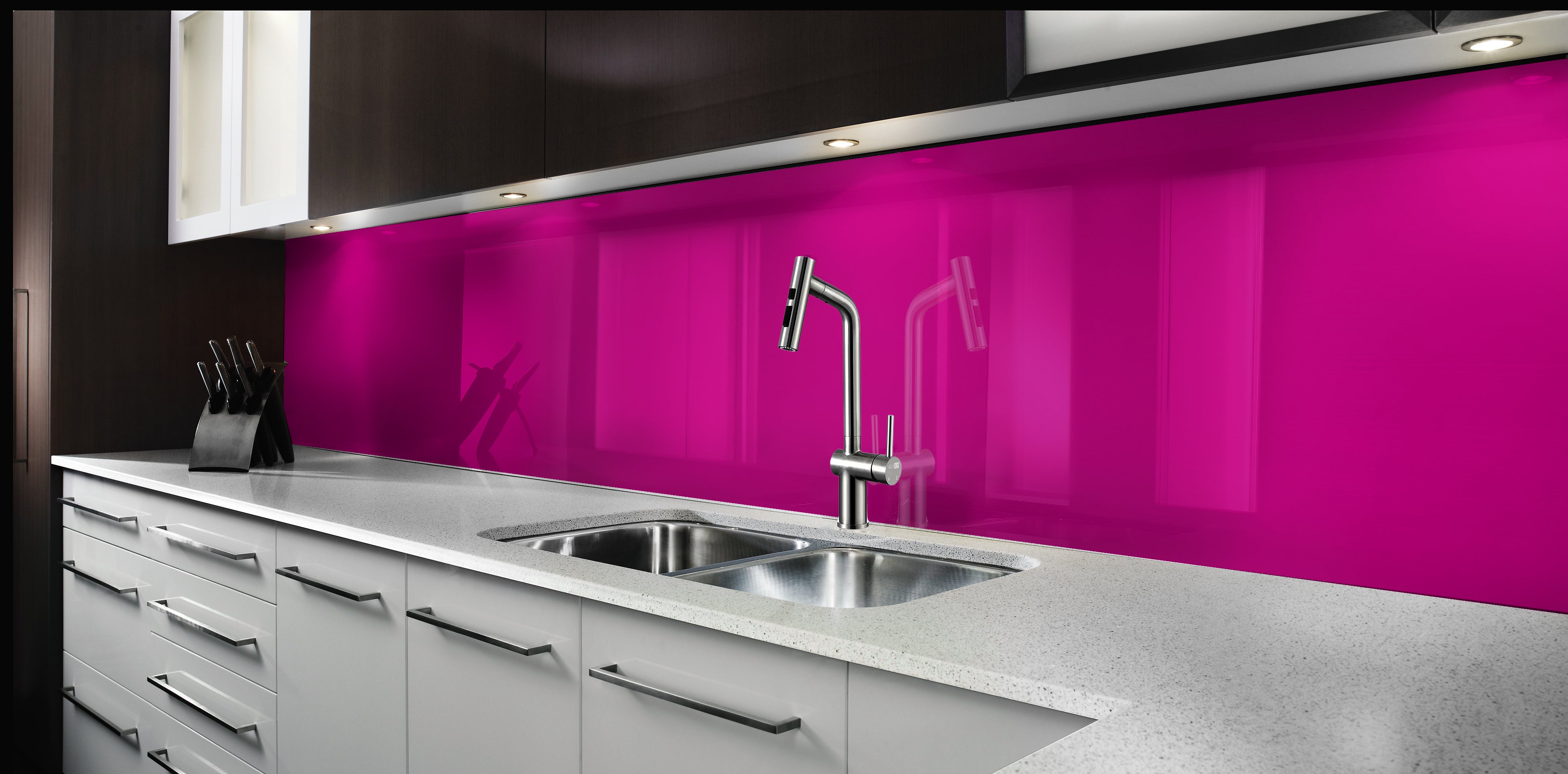 Painted kitchen glass cladding #P233