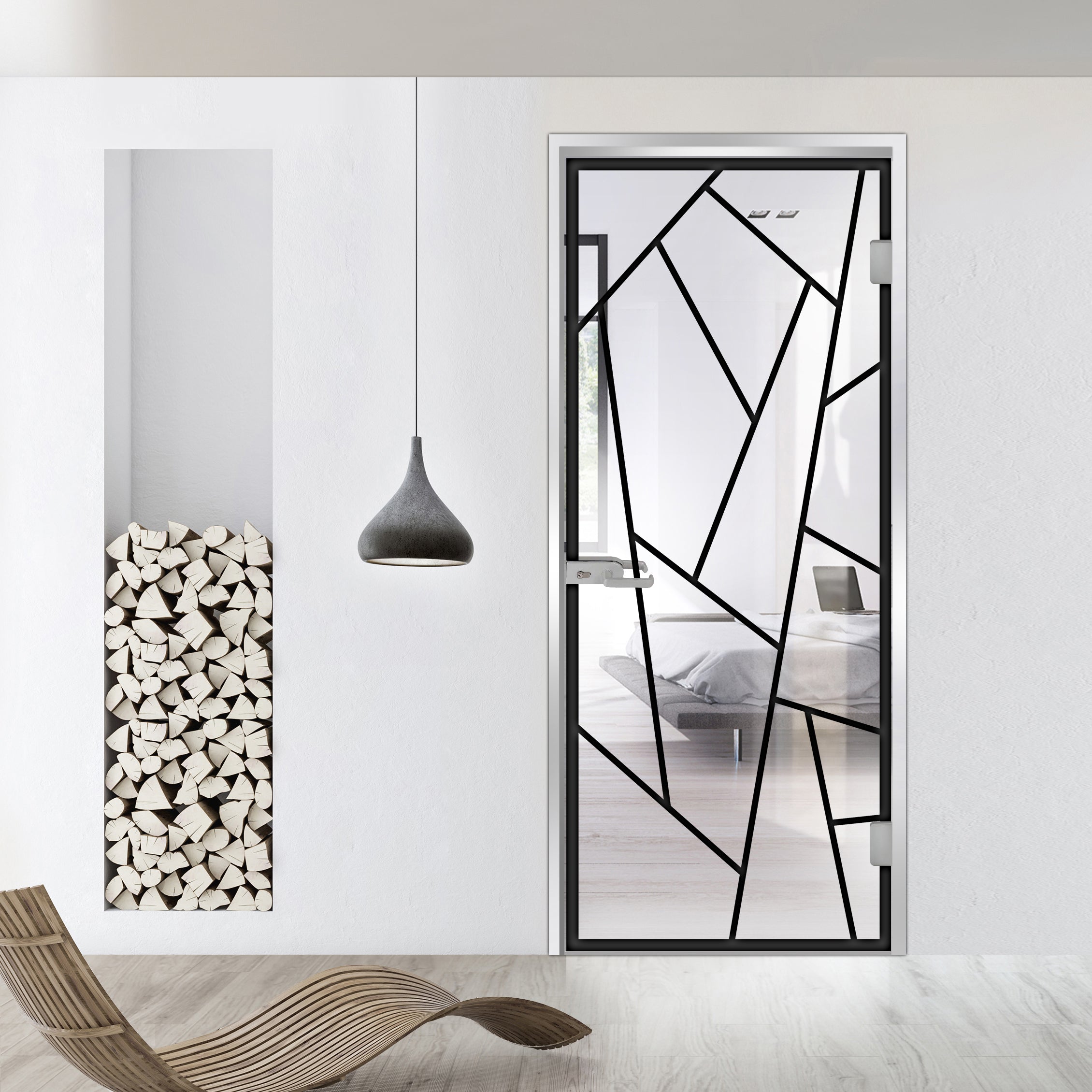 Framed glass door #Clear