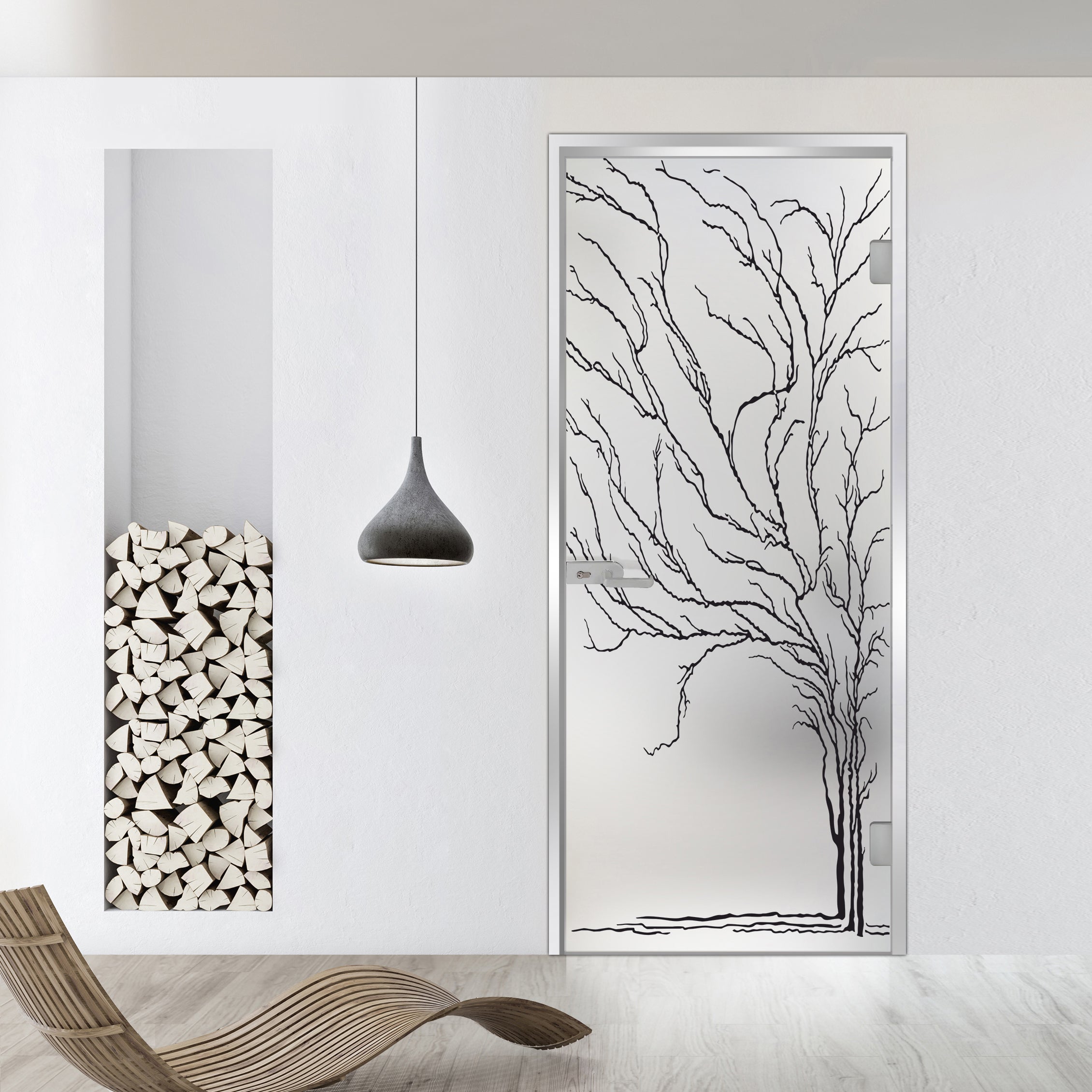 Framed glass door #Satin